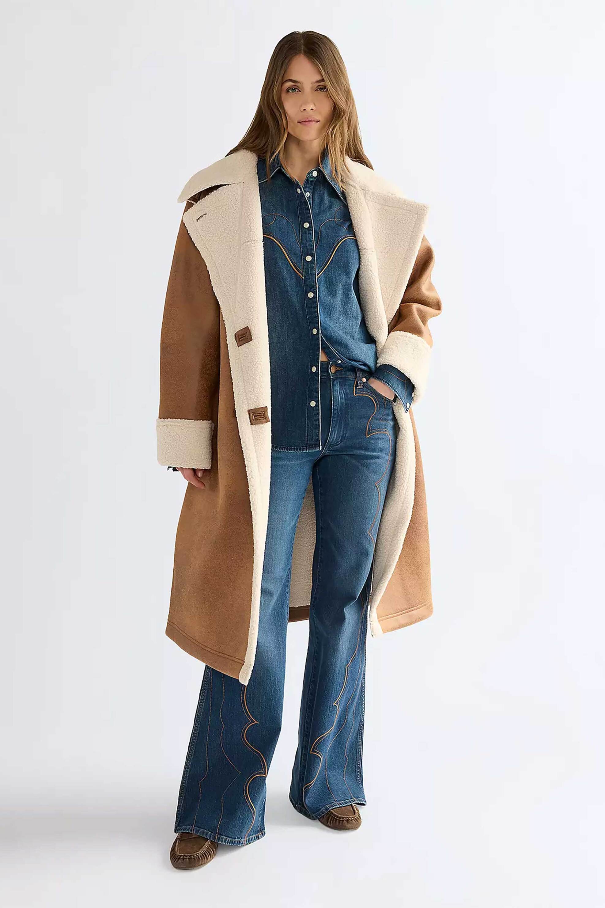 WRANGLER Wrangler® γυναικείο παλτό με μπουκλέ λεπτομέρειες Relaxed Fit "Wrange" - 112387286 Ταμπά - 3