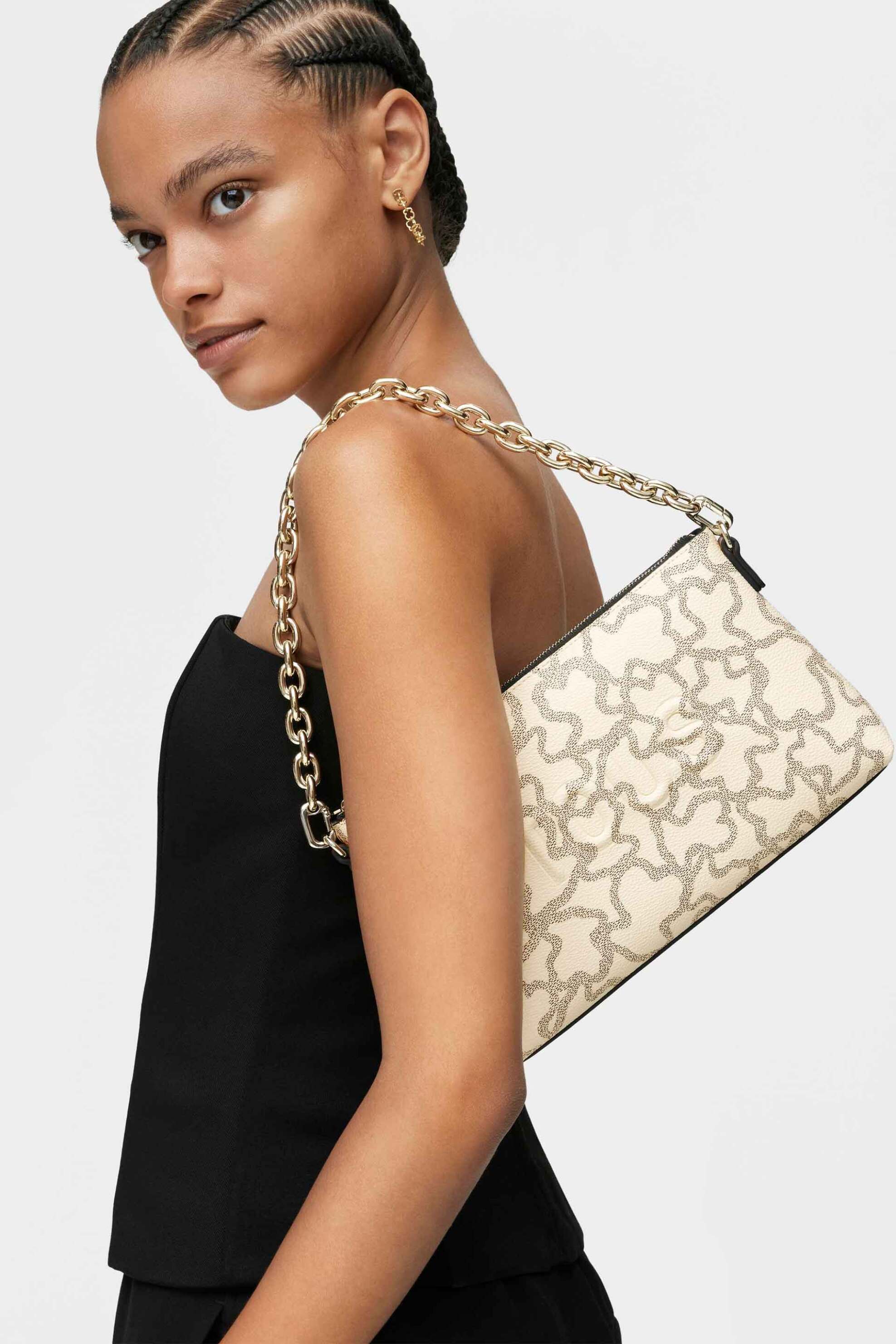 TOUS γυναικεία τσάντα ώμου tote "Kaos Icon Clutch" - E80371 Εκρού φωτογραφία