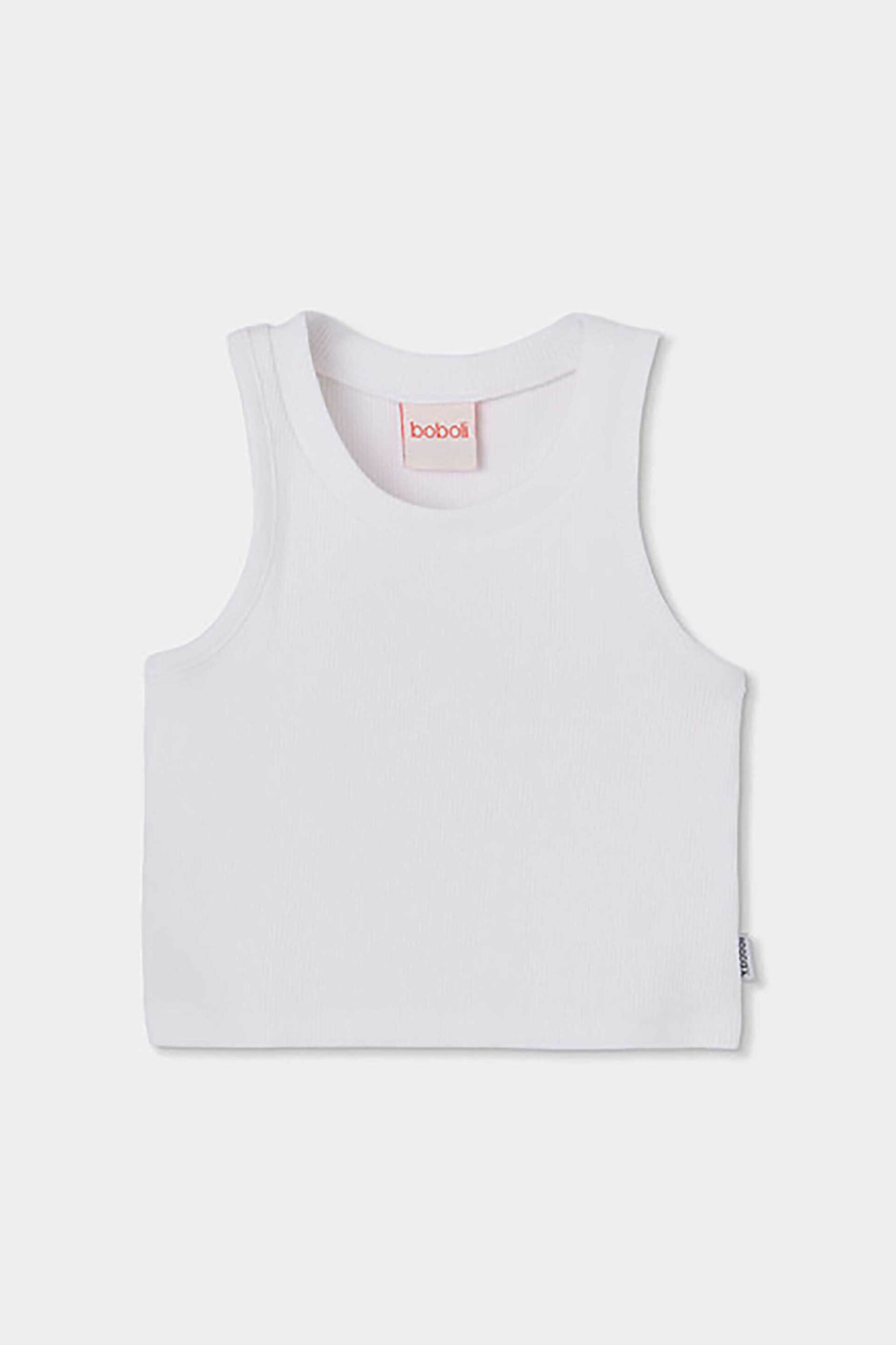 Boboli παιδικό παντελόνι ελαστικό μονόχρωμο - 493040 Λευκό