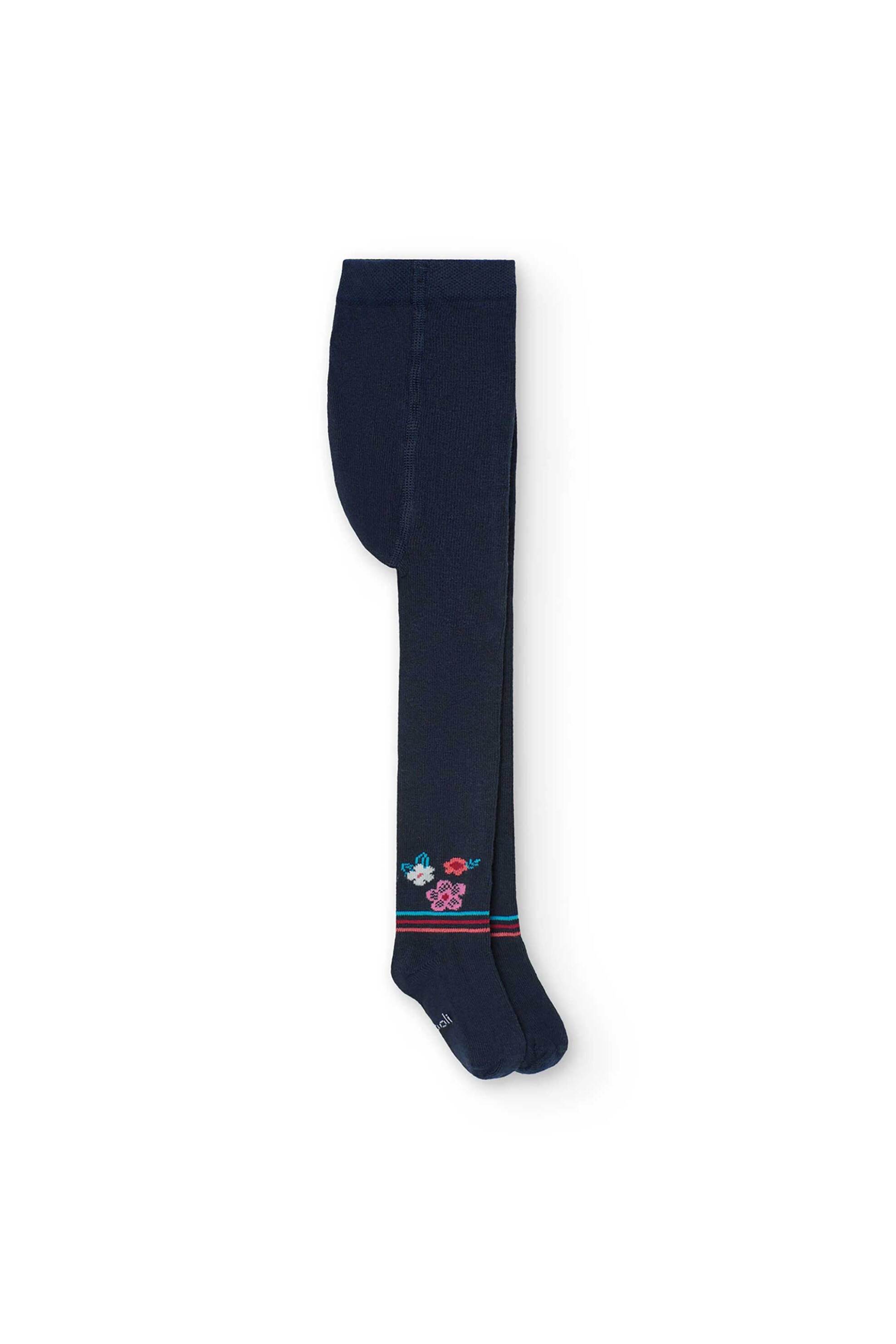 Boboli παιδικό καλσόν με κέντημα - 209135 Σκούρο Μπλε