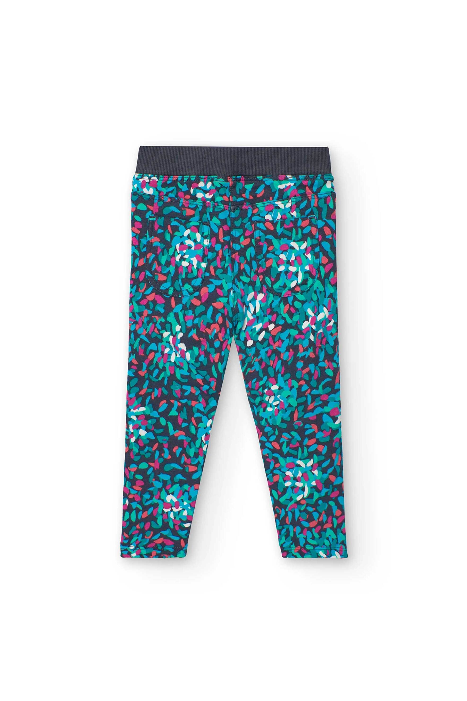 Boboli παιδικό παντελόνι με all-over print και ελαστική μέση - 229014 Πολύχρωμο φωτογραφία