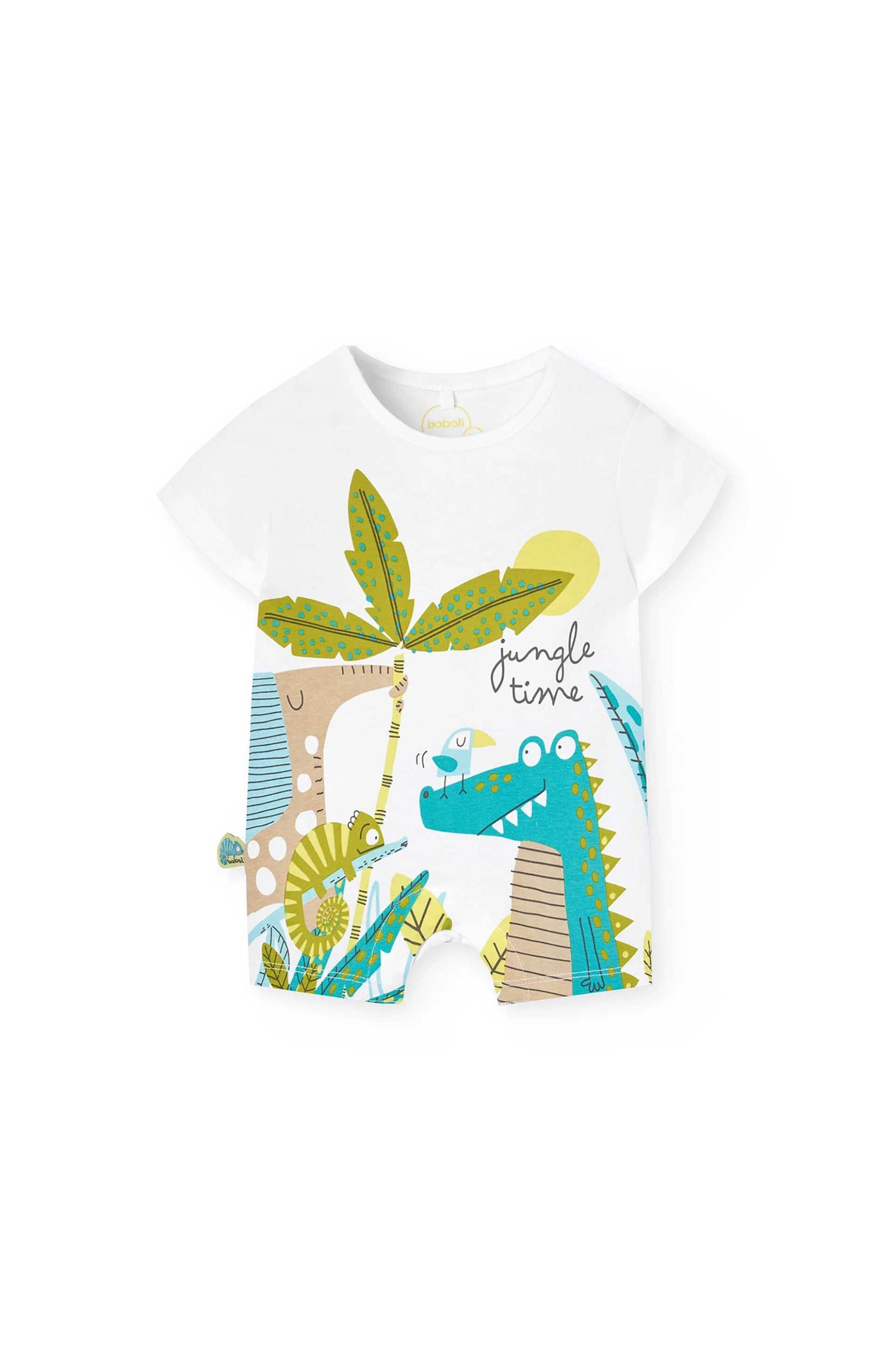 BOBOLI Boboli βρεφικό φορμάκι με jungle print - 111171 Λευκό