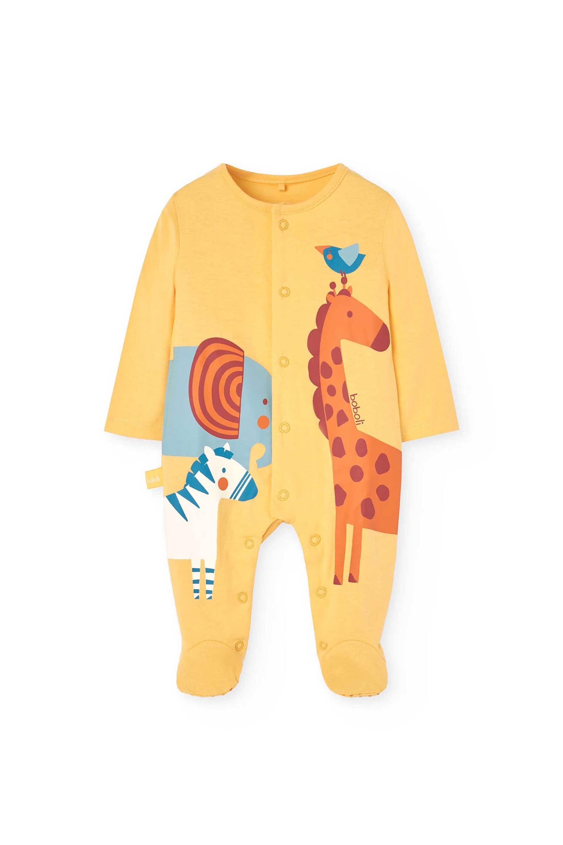BOBOLI Boboli βρεφικό φορμάκι με animal print - 121060 Μουσταρδί