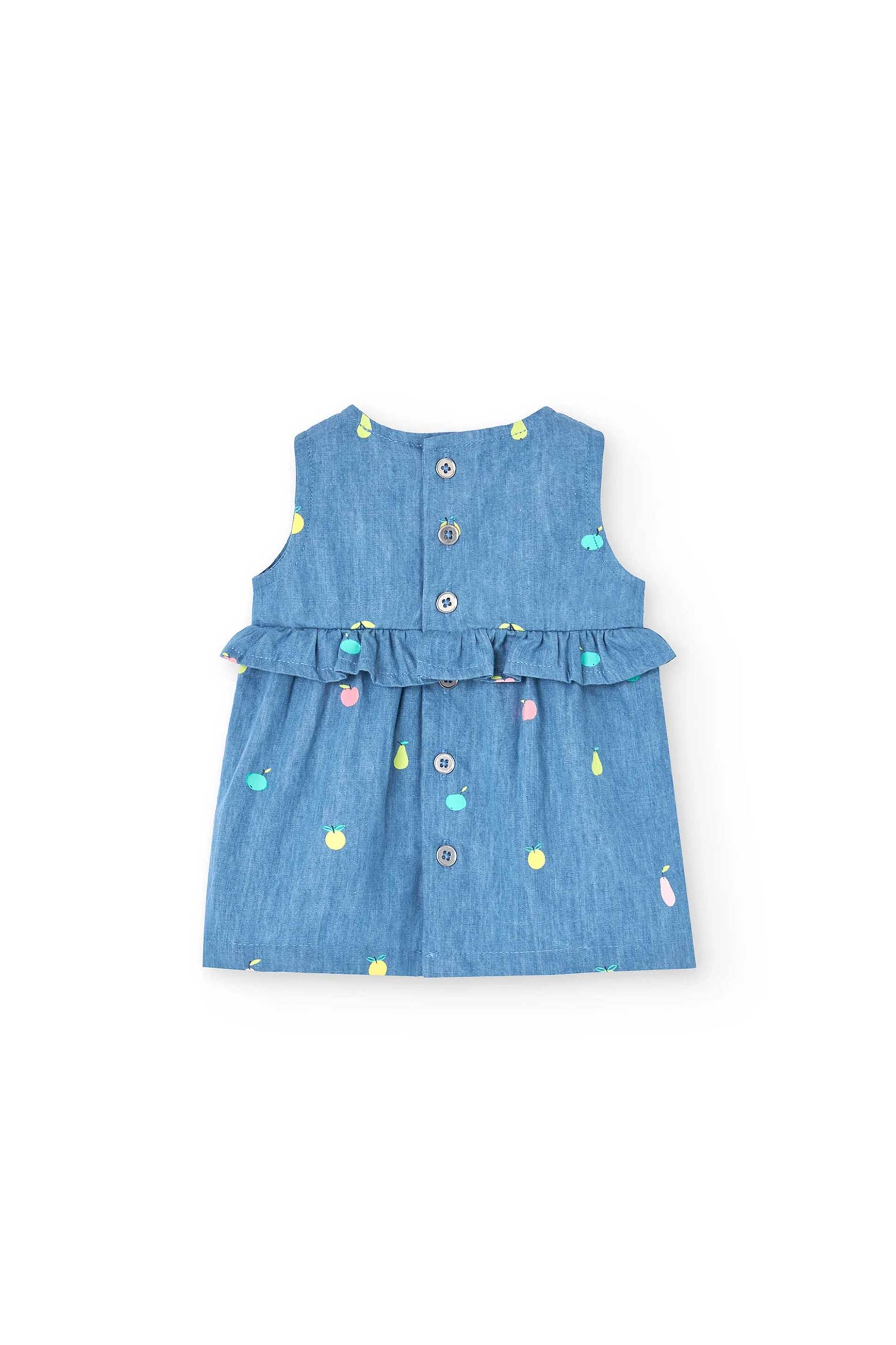 Boboli βρεφικό σετ ρούχων με φόρεμα και βρακάκι denim - 131050 Denim Blue φωτογραφία