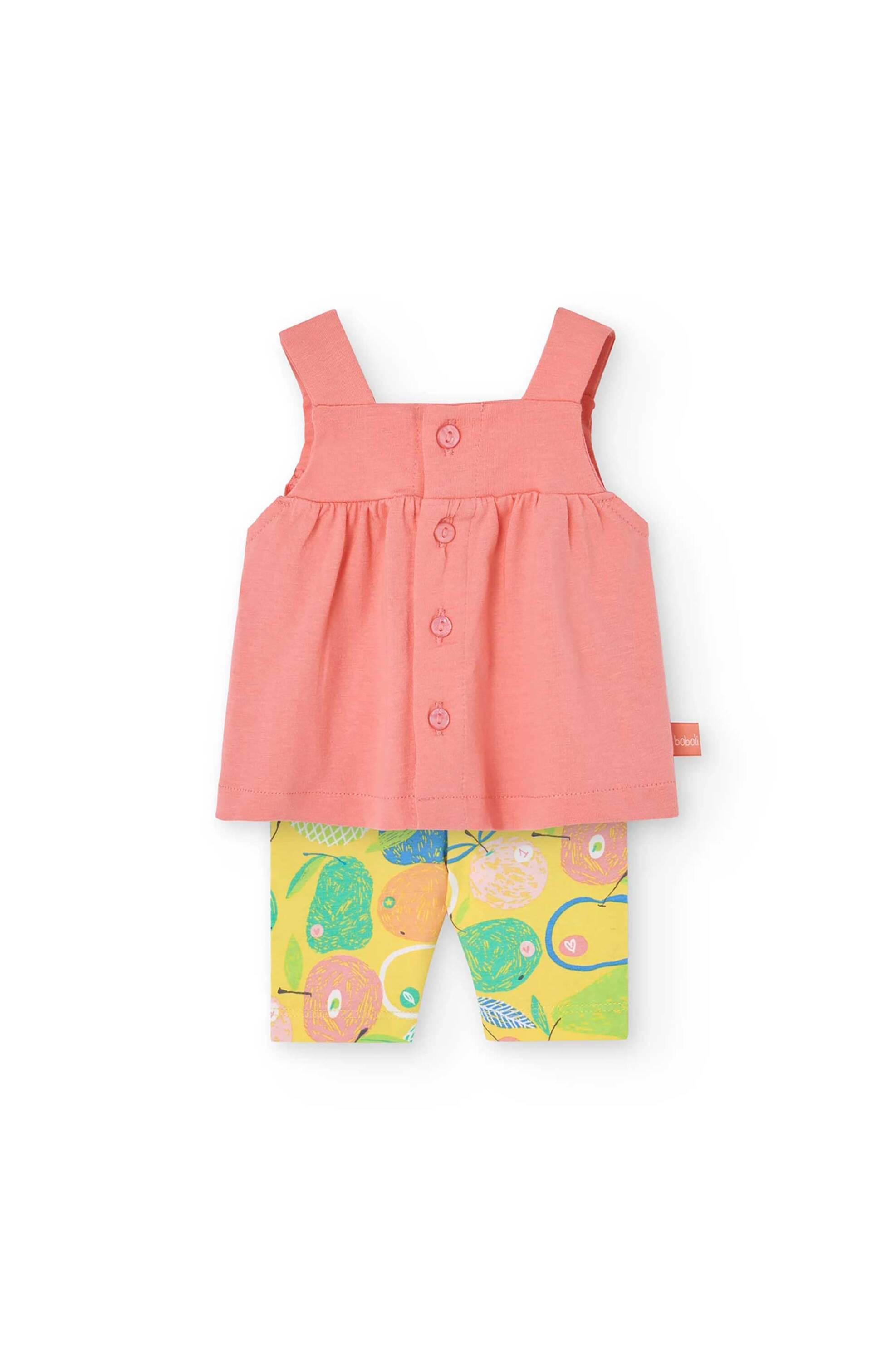 Boboli βρεφικό σετ μπλούζα και κολάν με fruit print - 131061 Κοραλί φωτογραφία