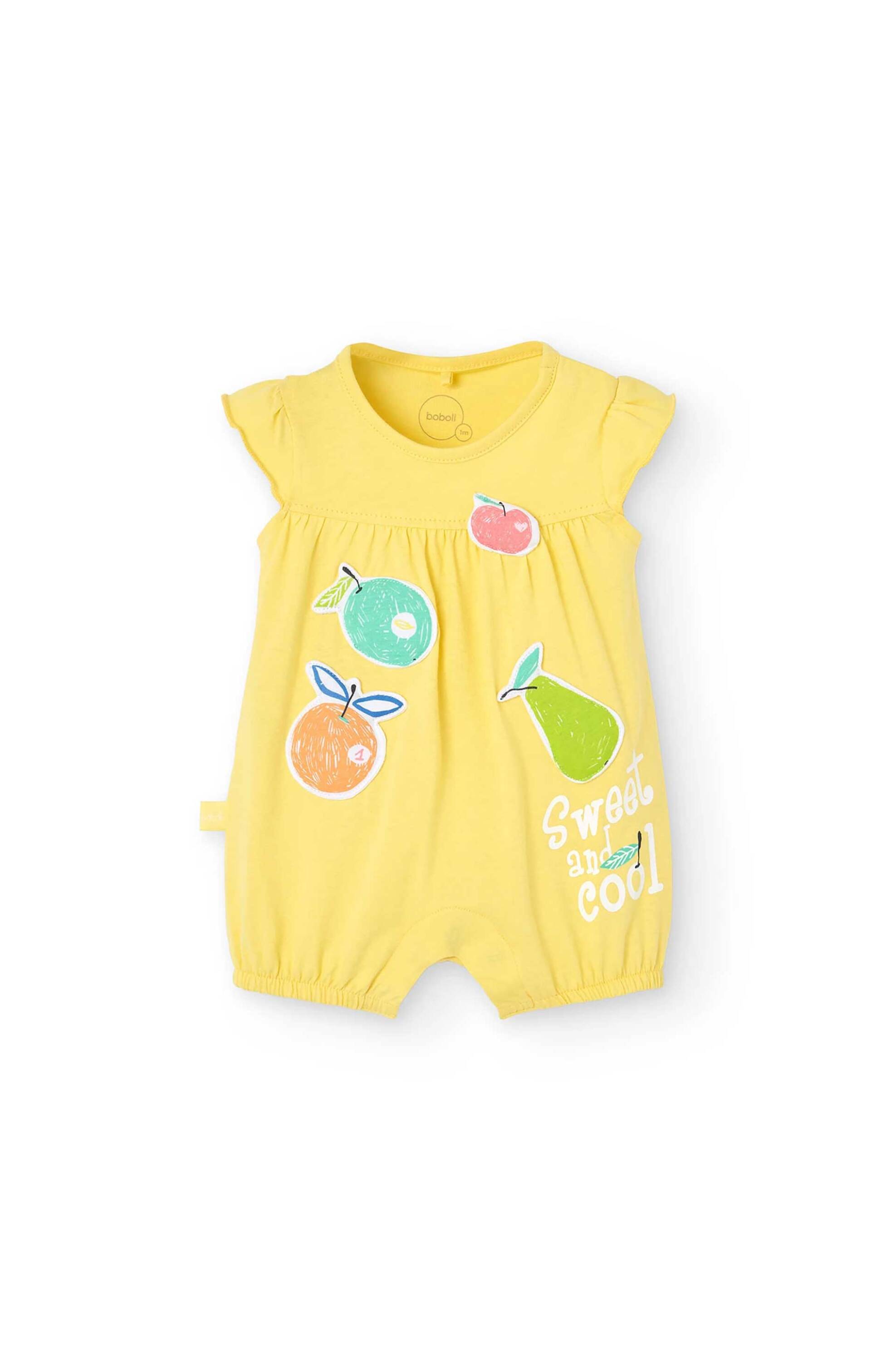 BOBOLI Boboli βρεφικό φορμάκι με fruit print - 131094 Κίτρινο
