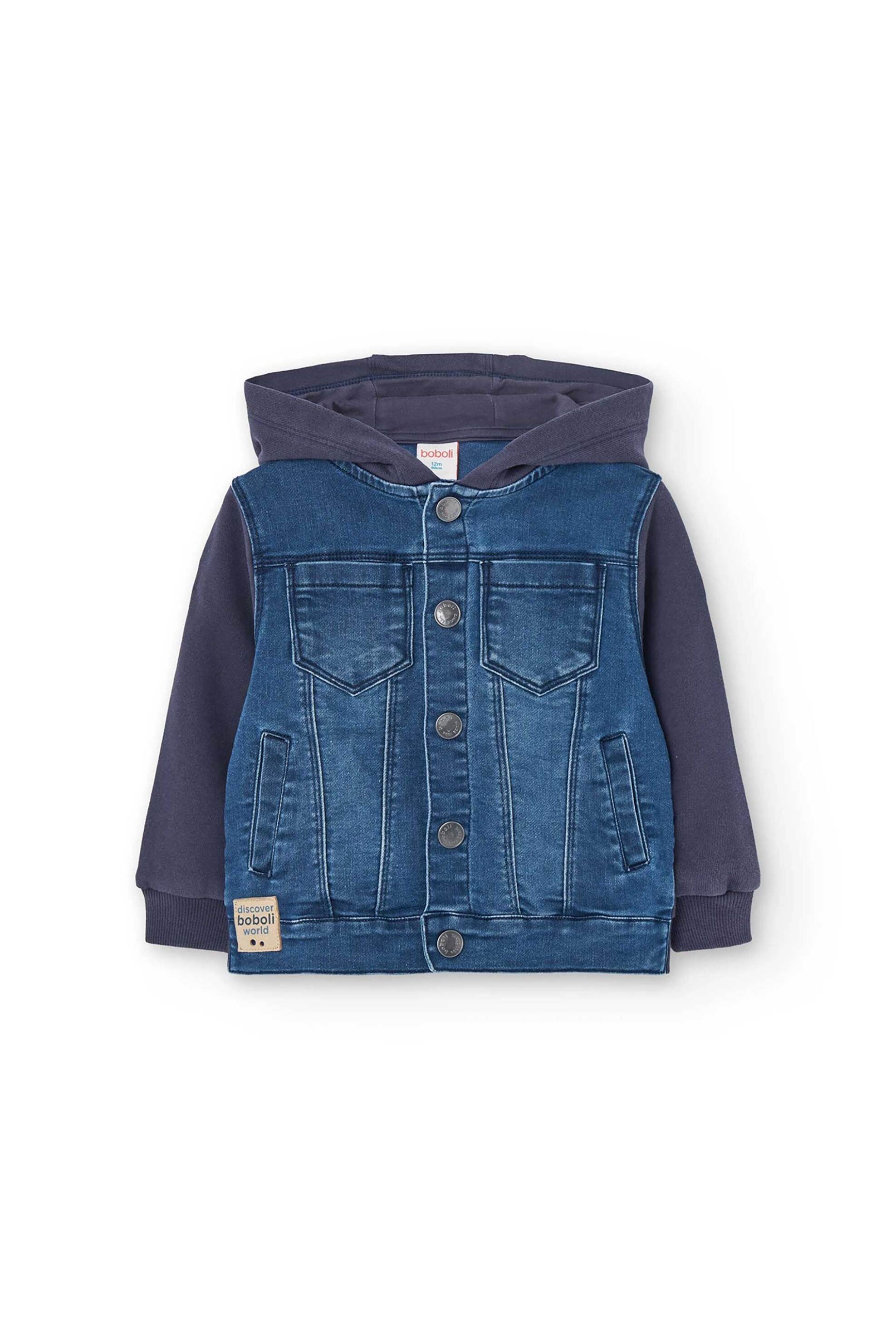 BOBOLI Boboli παιδικό denim jacket με κουκούλα - 301138 Denim Blue Σκούρο