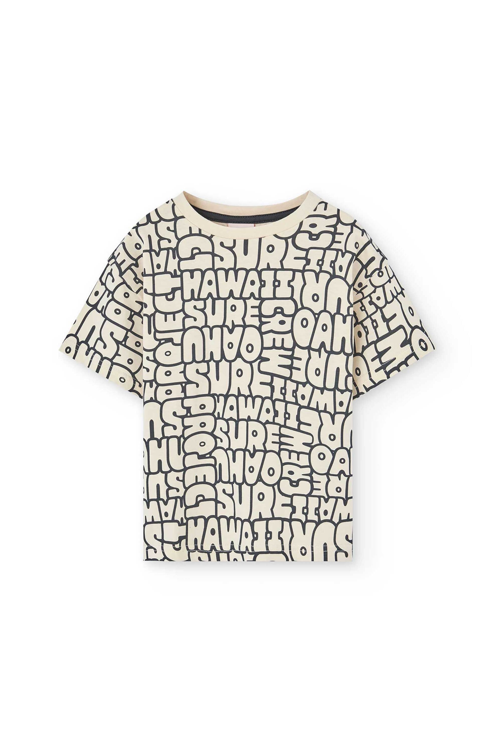 Boboli παιδική μπλούζα με letter print - 511175 Μαύρο