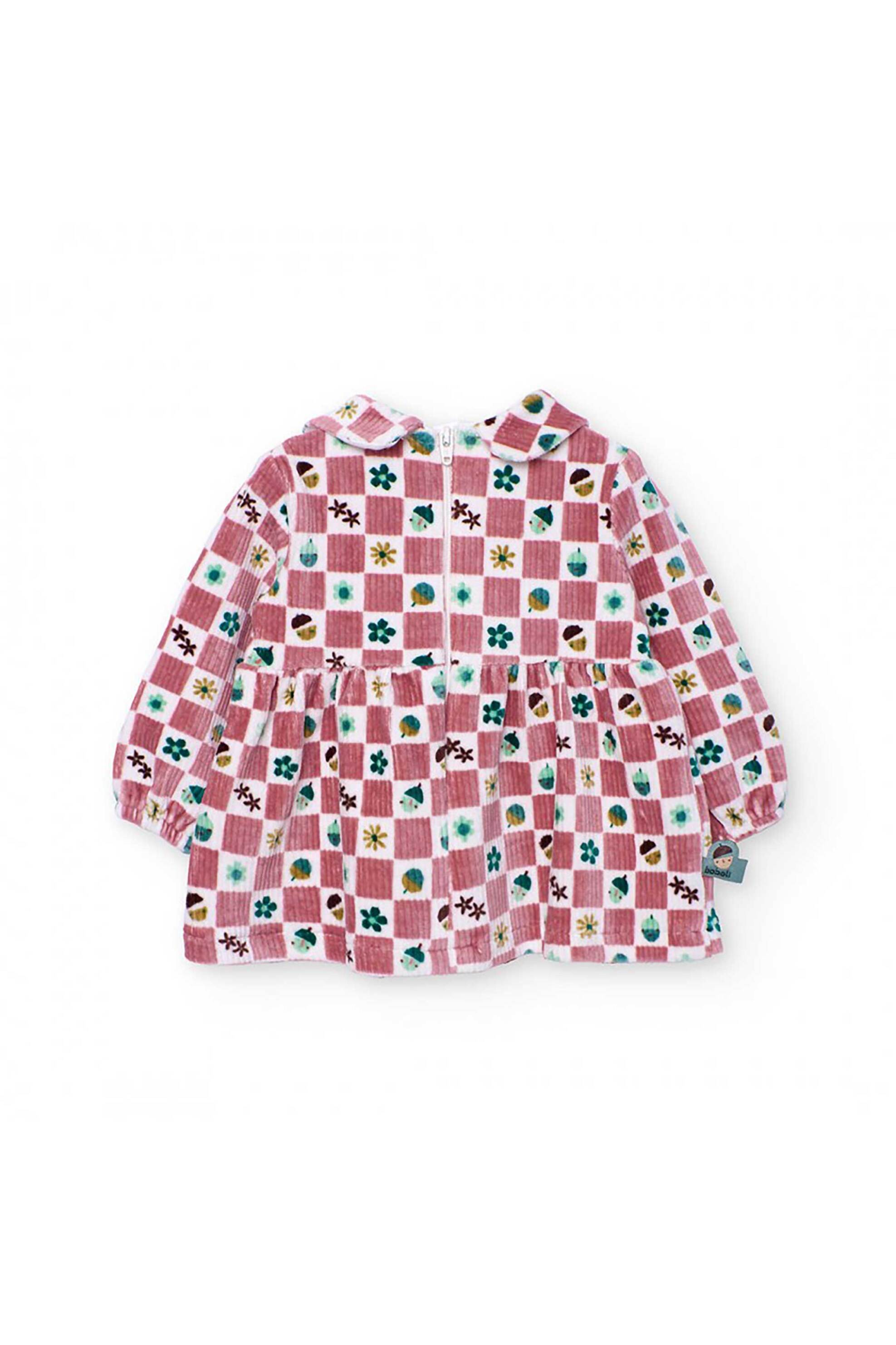 Boboli βρεφικό φόρεμα κοτλέ με καρό σχέδιο - 142063 Σάπιο Μήλο φωτογραφία