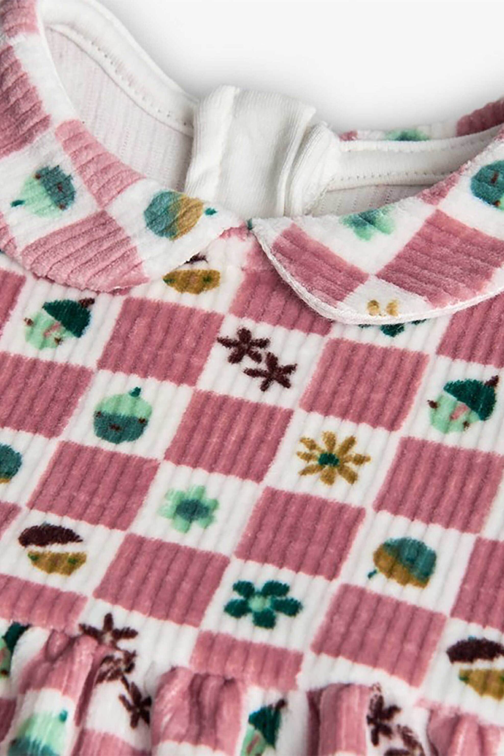 Boboli βρεφικό φόρεμα κοτλέ με καρό σχέδιο - 142063 Σάπιο Μήλο φωτογραφία