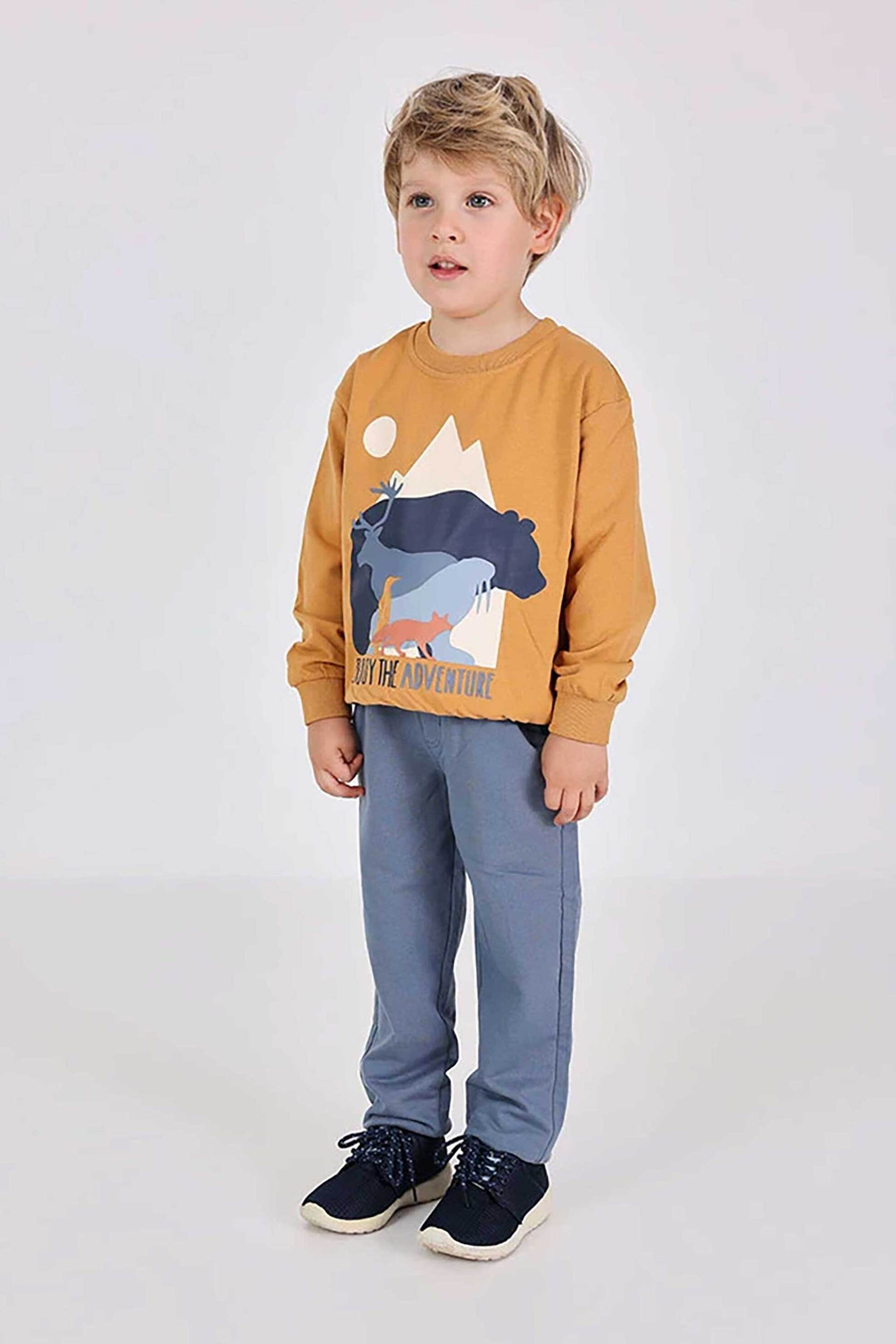 BOBOLI Boboli παιδικό σετ μπλούζα φούτερ με φόρμα (2 τεμάχια) - 302128 Κίτρινο