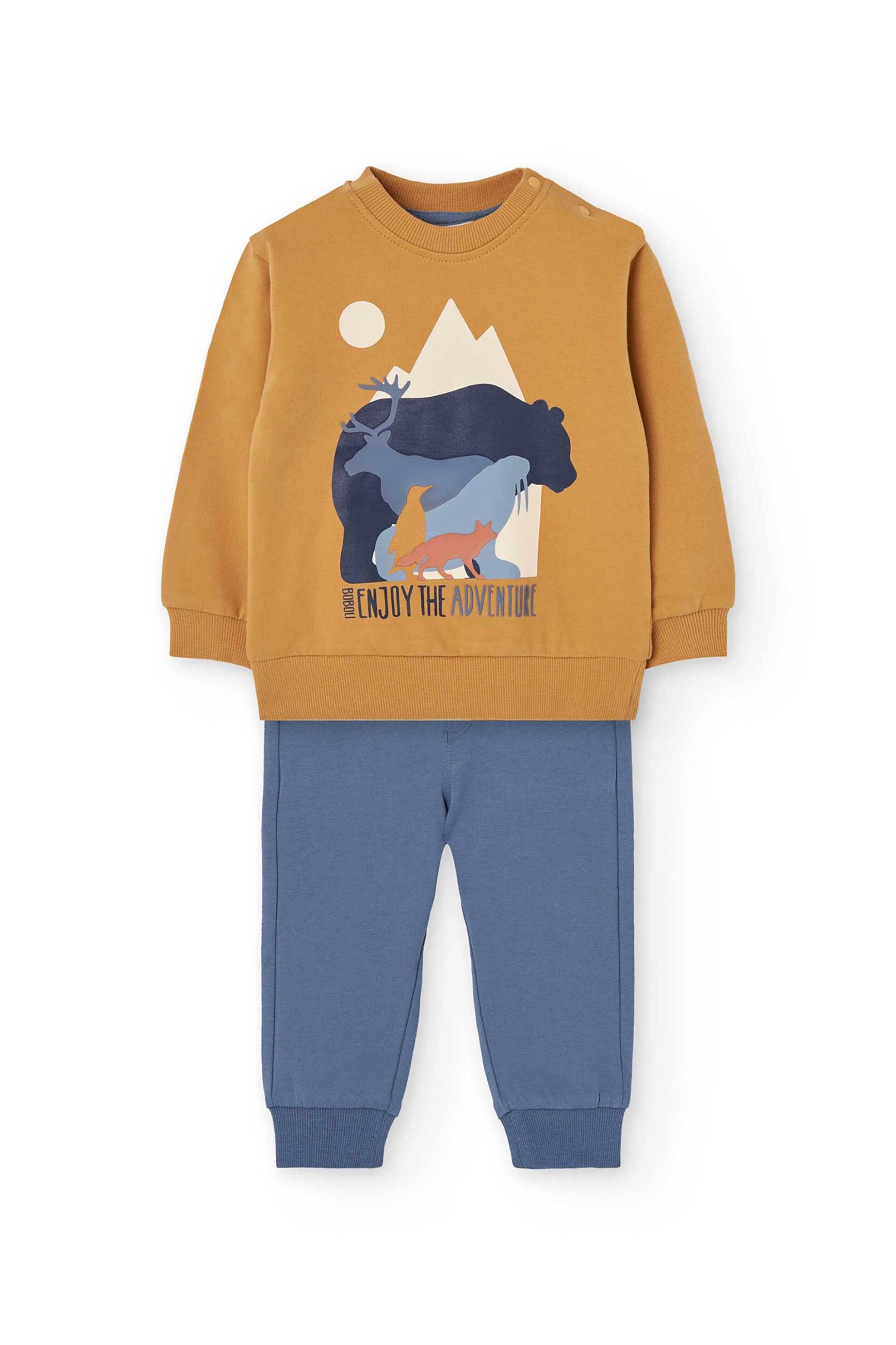 Boboli παιδικό σετ μπλούζα φούτερ με φόρμα (2 τεμάχια) - 302128 Κίτρινο φωτογραφία