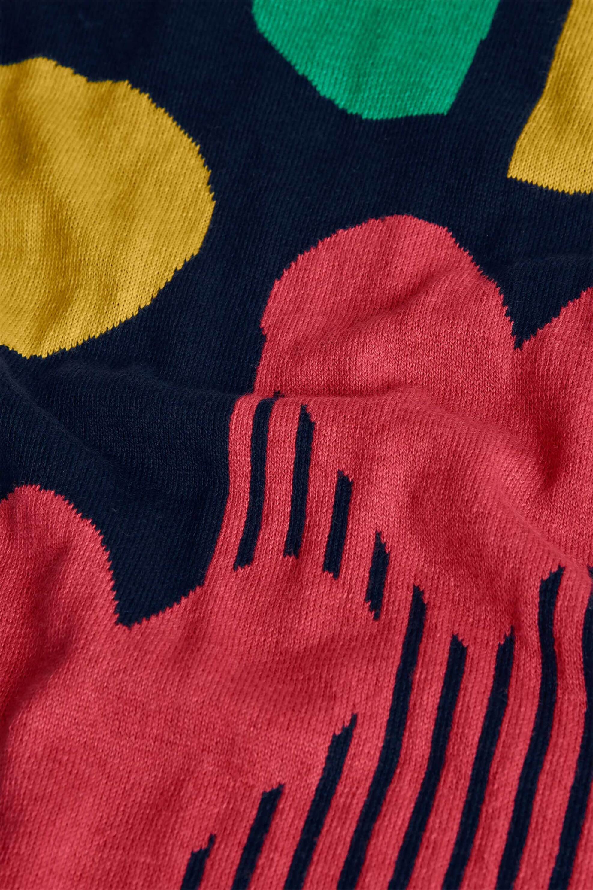 Boboli παιδικό πλεκτό φόρεμα με πολύχρωμο μοτίβο - 412096 Σκούρο Μπλε φωτογραφία