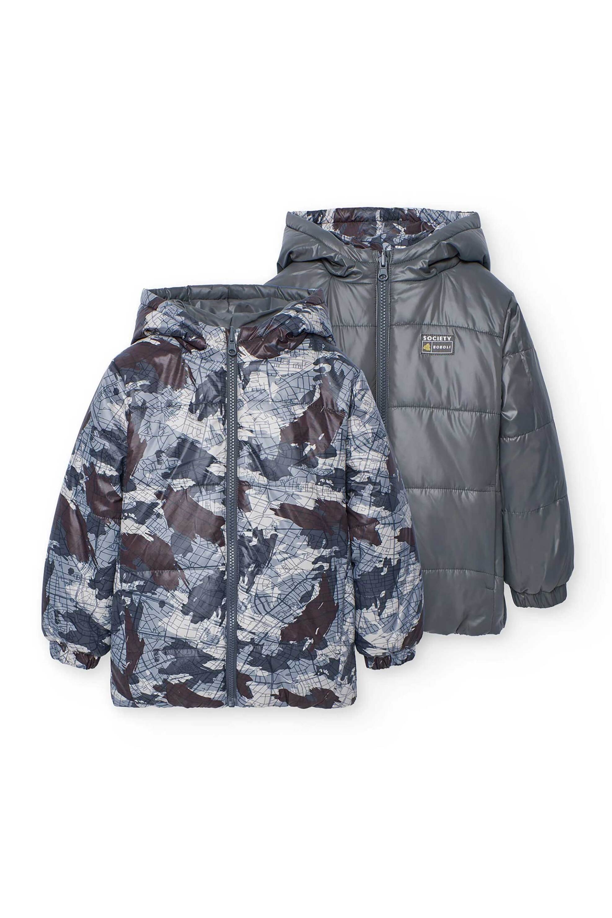 Boboli παιδικό μπουφάν parka διπλής όψης καπιτονέ - 512200 Πολύχρωμο φωτογραφία