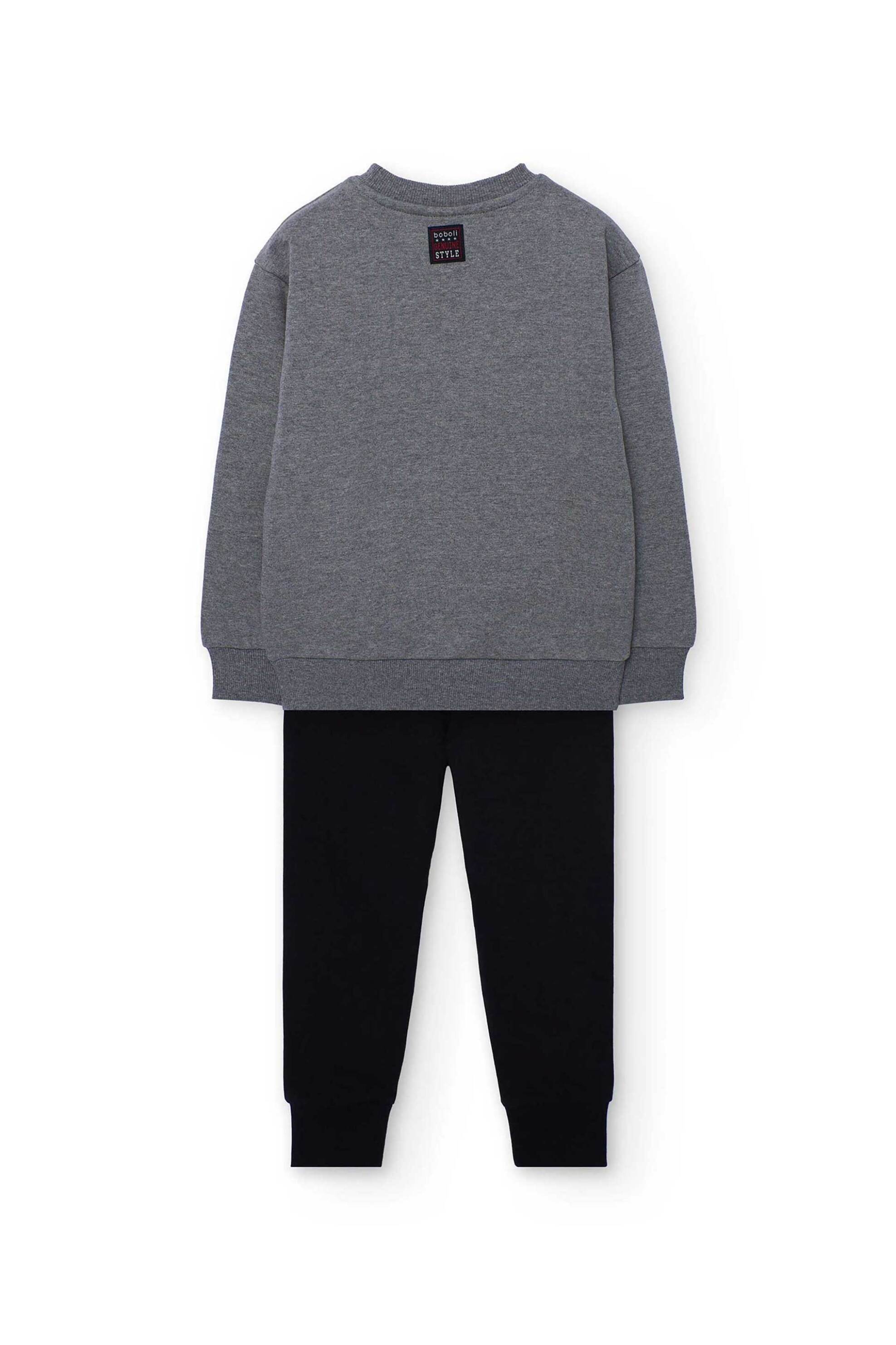 Boboli παιδικό σετ μπλούζα φούτερ με ski print και φόρμα (2 τεμάχια) - 532145 Γκρι φωτογραφία