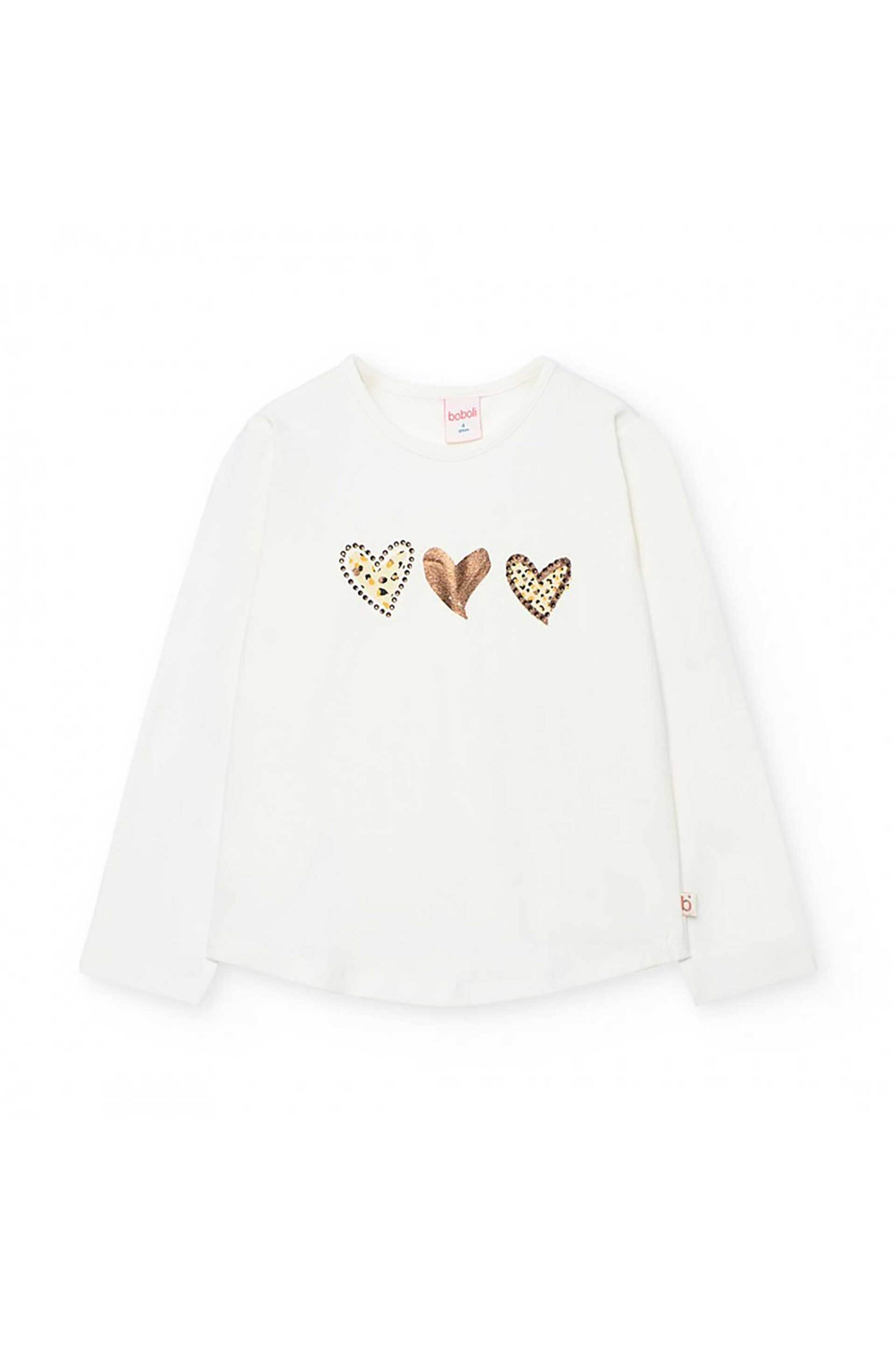 Boboli παιδική μπλούζα με print στο στήθος - 722281 Λευκό