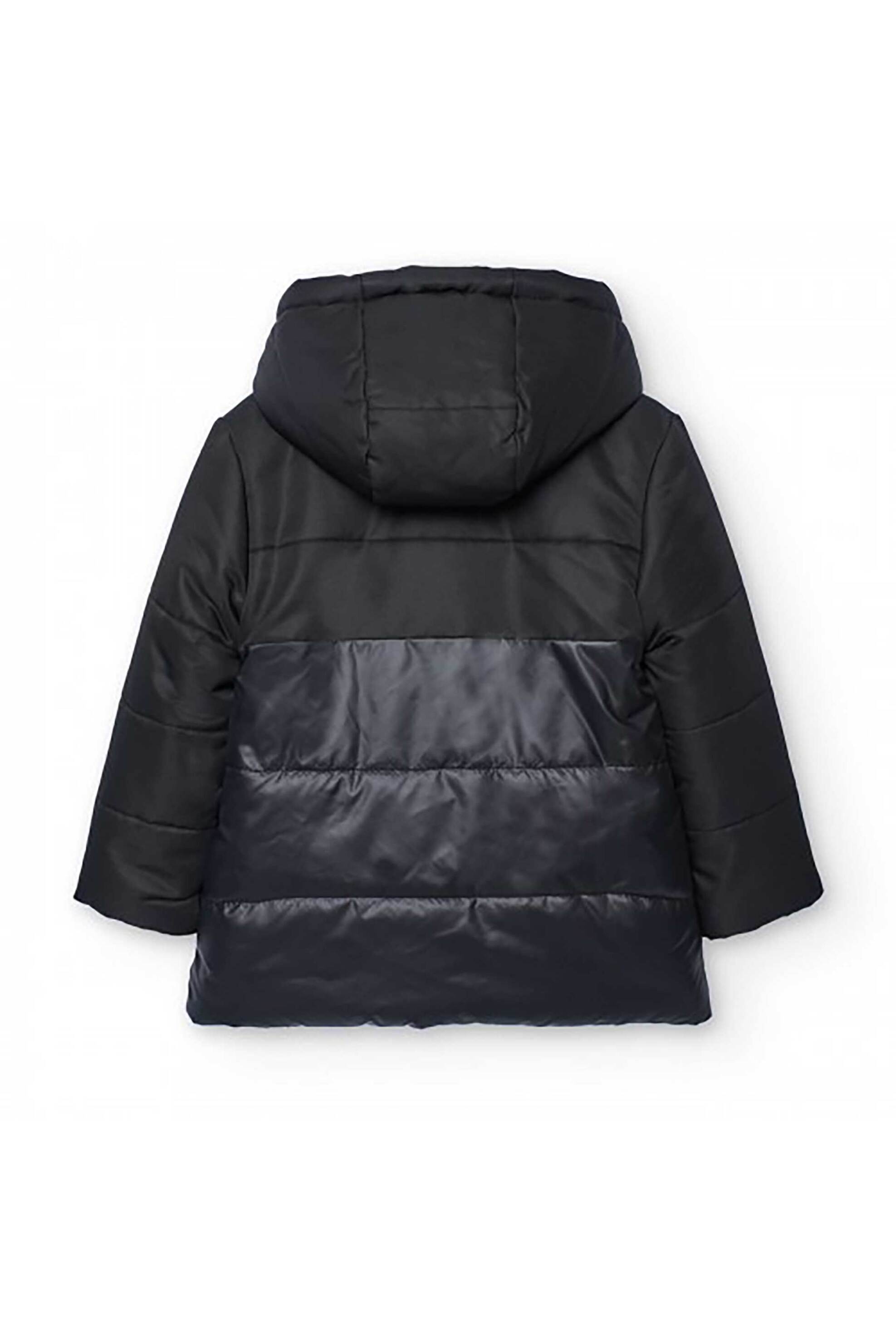 Boboli παιδικό μπουφάν διπλής όψης με faux γούνα animal print - 722348 Μαύρο φωτογραφία