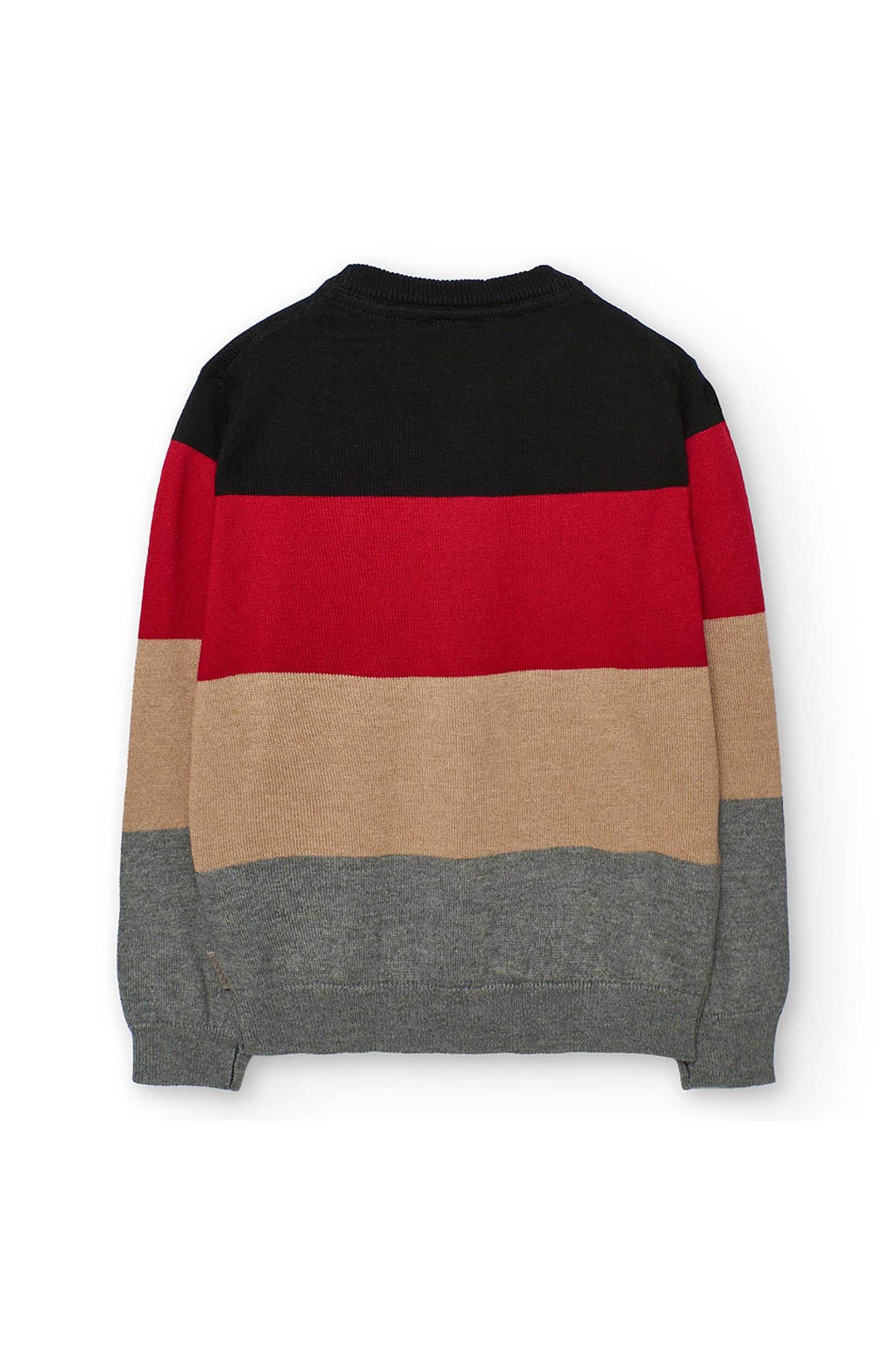 Boboli παιδική πλεκτή μπλούζα με ριγέ σχέδιο - 732327 Μαύρο φωτογραφία