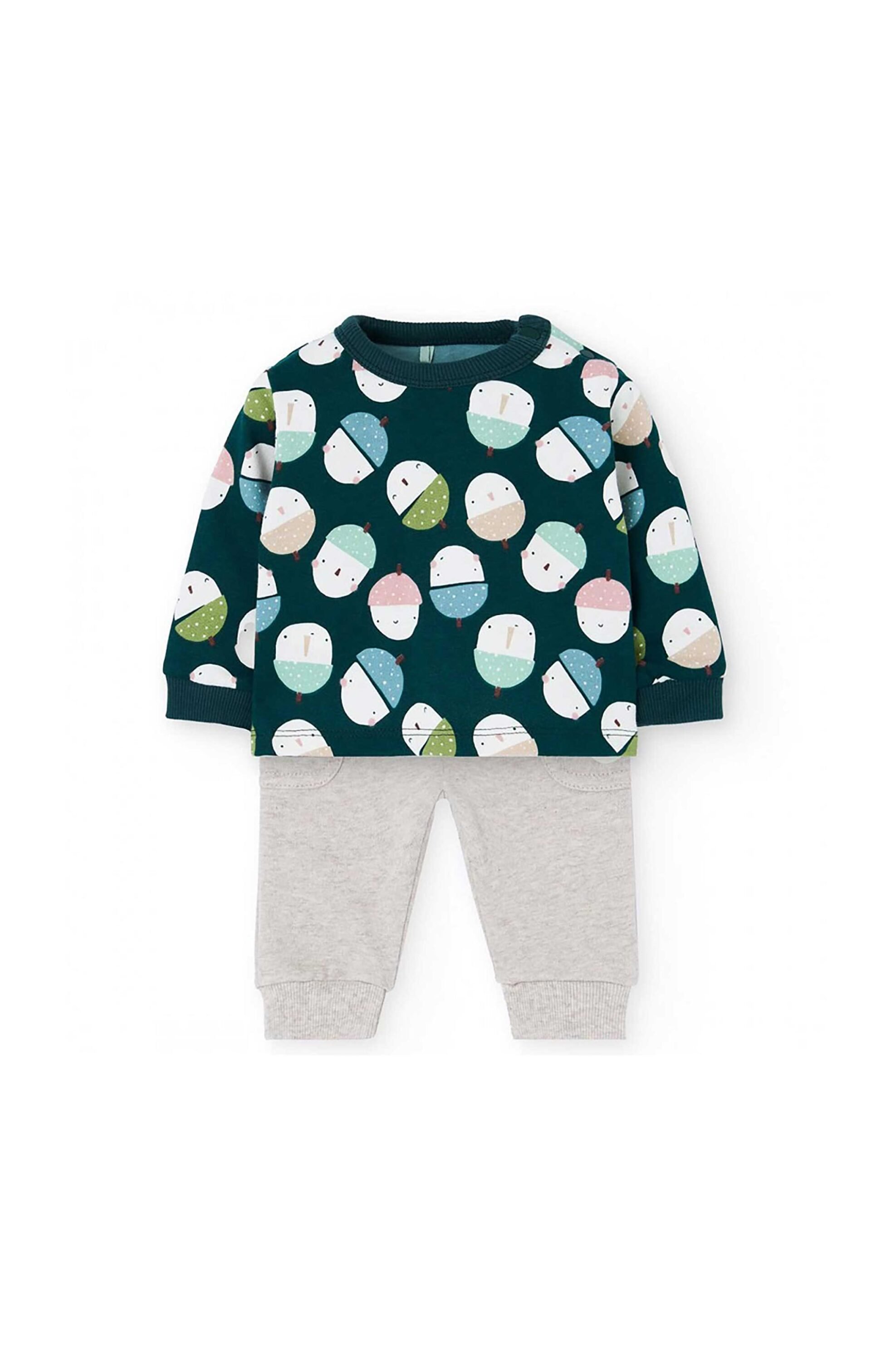 BOBOLI Boboli βρεφικό σετ μπλούζα με print και παντελόνι (2 τεμάχια) - 142164 Πολύχρωμο