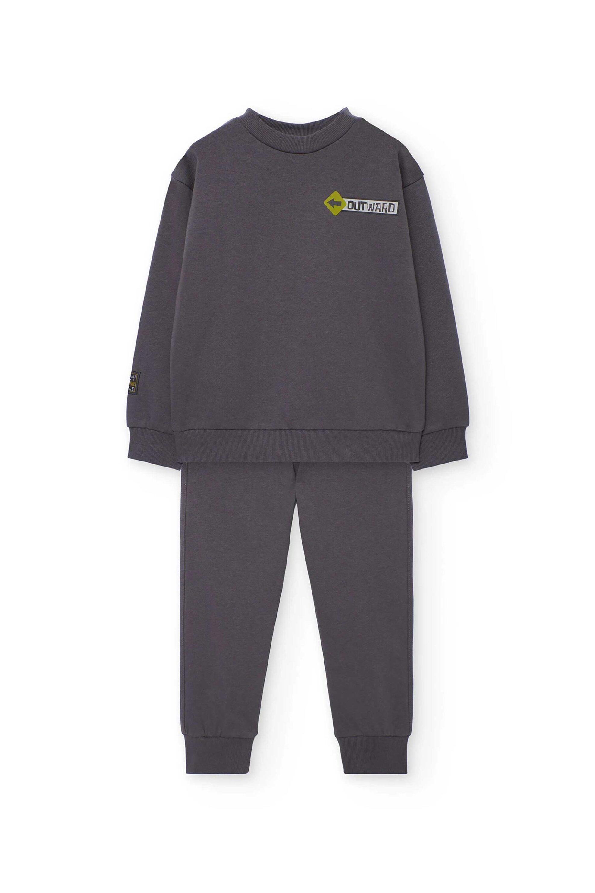 Boboli παιδικό σετ μπλούζα φούτερ με print και φόρμα (2 τεμάχια) - 512211 Ανθρακί φωτογραφία