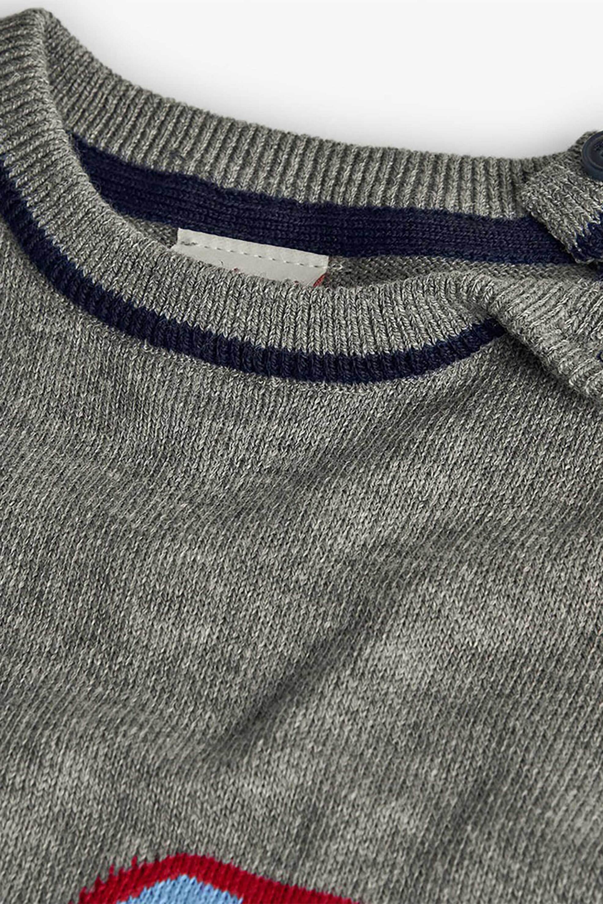 Boboli παιδική πλεκτή μπλούζα με σχέδιο λεωφορείο - 712213 Γκρι φωτογραφία