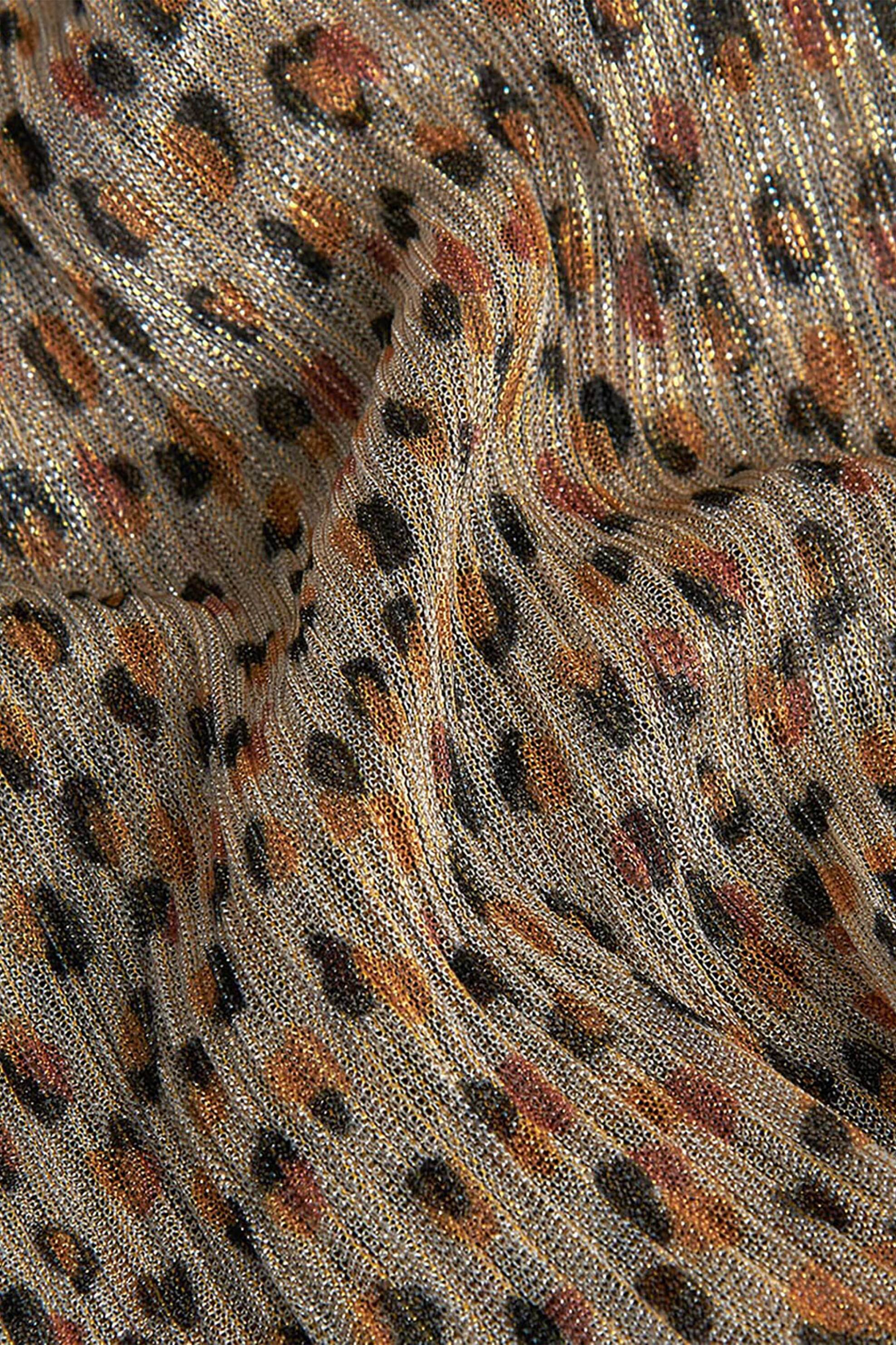 Boboli παιδική πλεκτή φούστα με animal print και ελαστική μέση με στρας - 722292 Μπεζ φωτογραφία