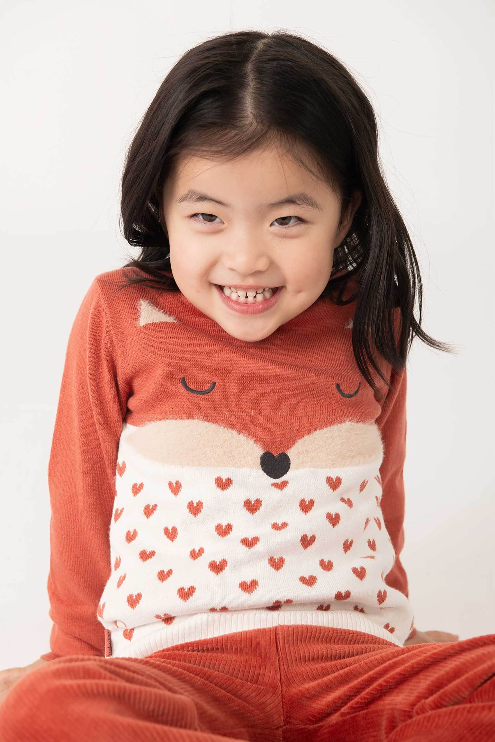 Boboli παιδικό πουλόβερ με σχέδιο ζωάκι - 212005 Κεραμιδί