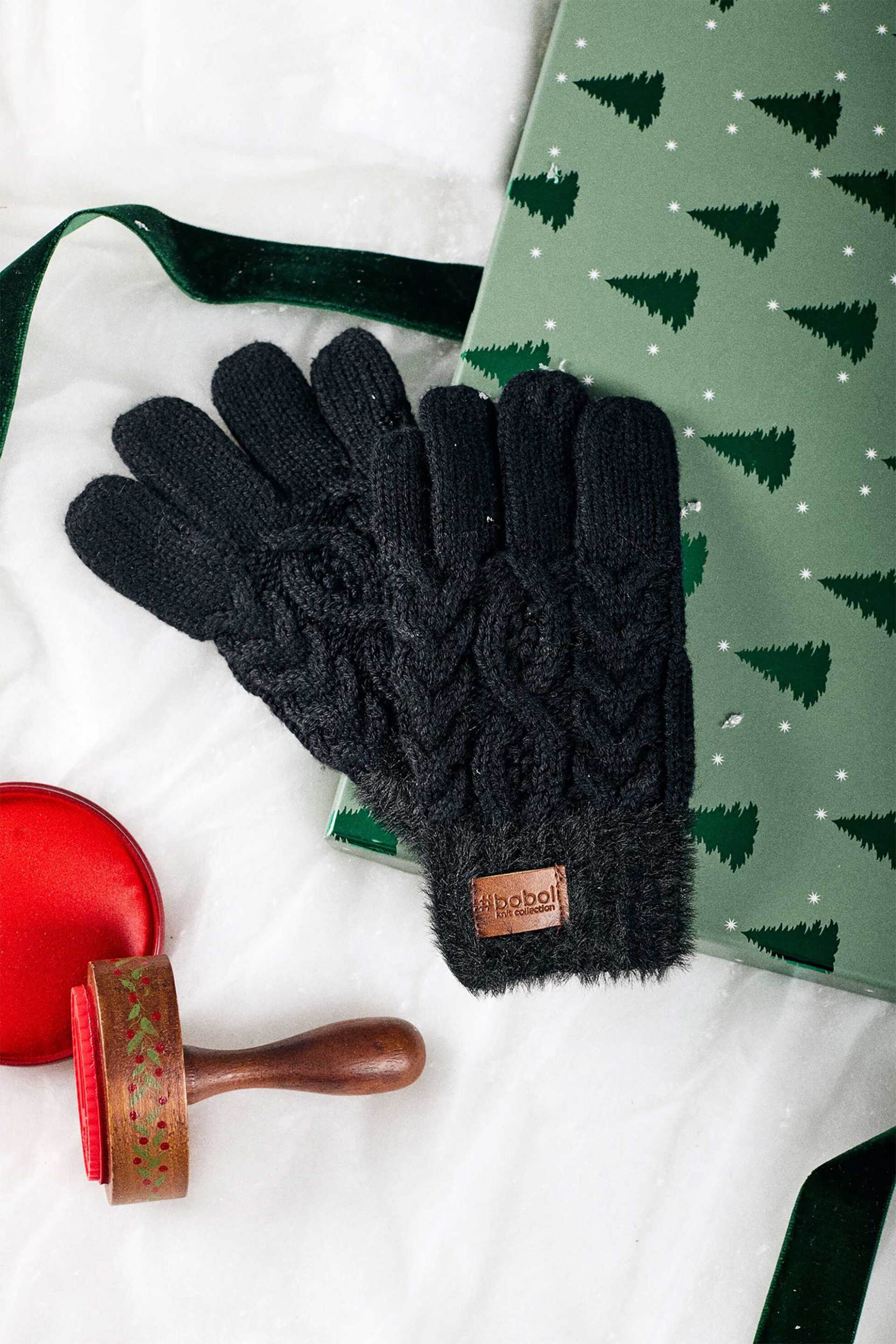 Boboli παιδικά πλεκτά γάντια - 492094 Μαύρο