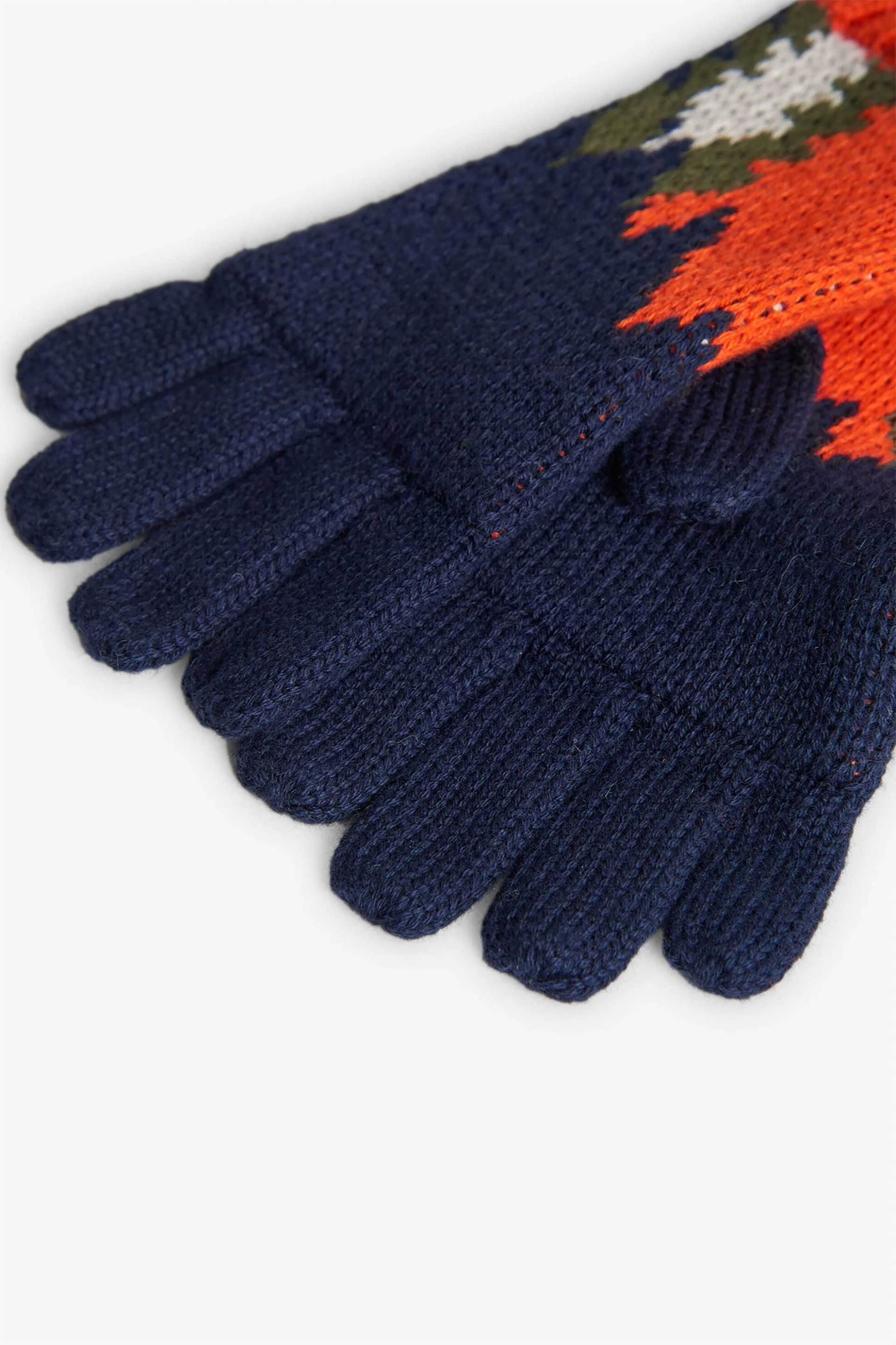 Boboli παιδικά πλεκτά γάντια με print - 592084 Σκούρο Μπλε φωτογραφία