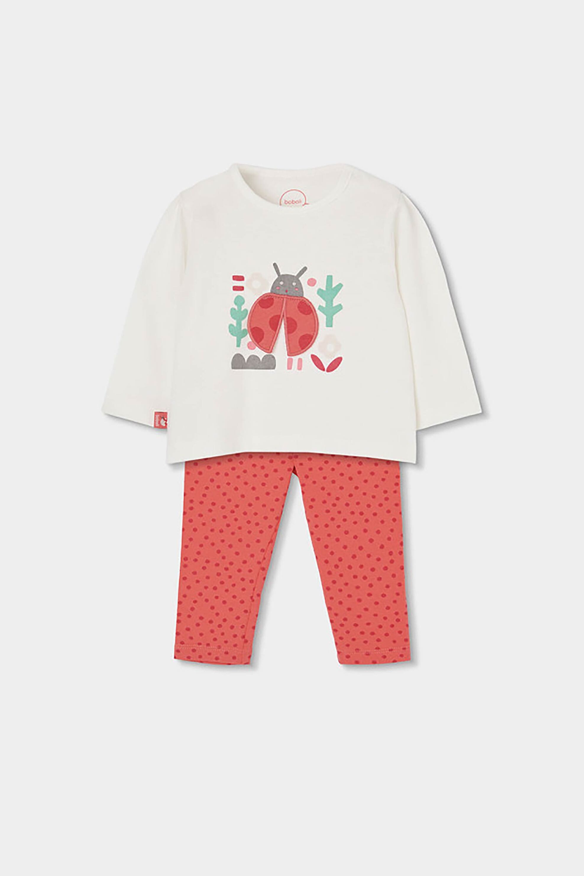Boboli βρεφικό σετ μπλούζα και κολάν (2 τεμάχια) - 113005 Λευκό