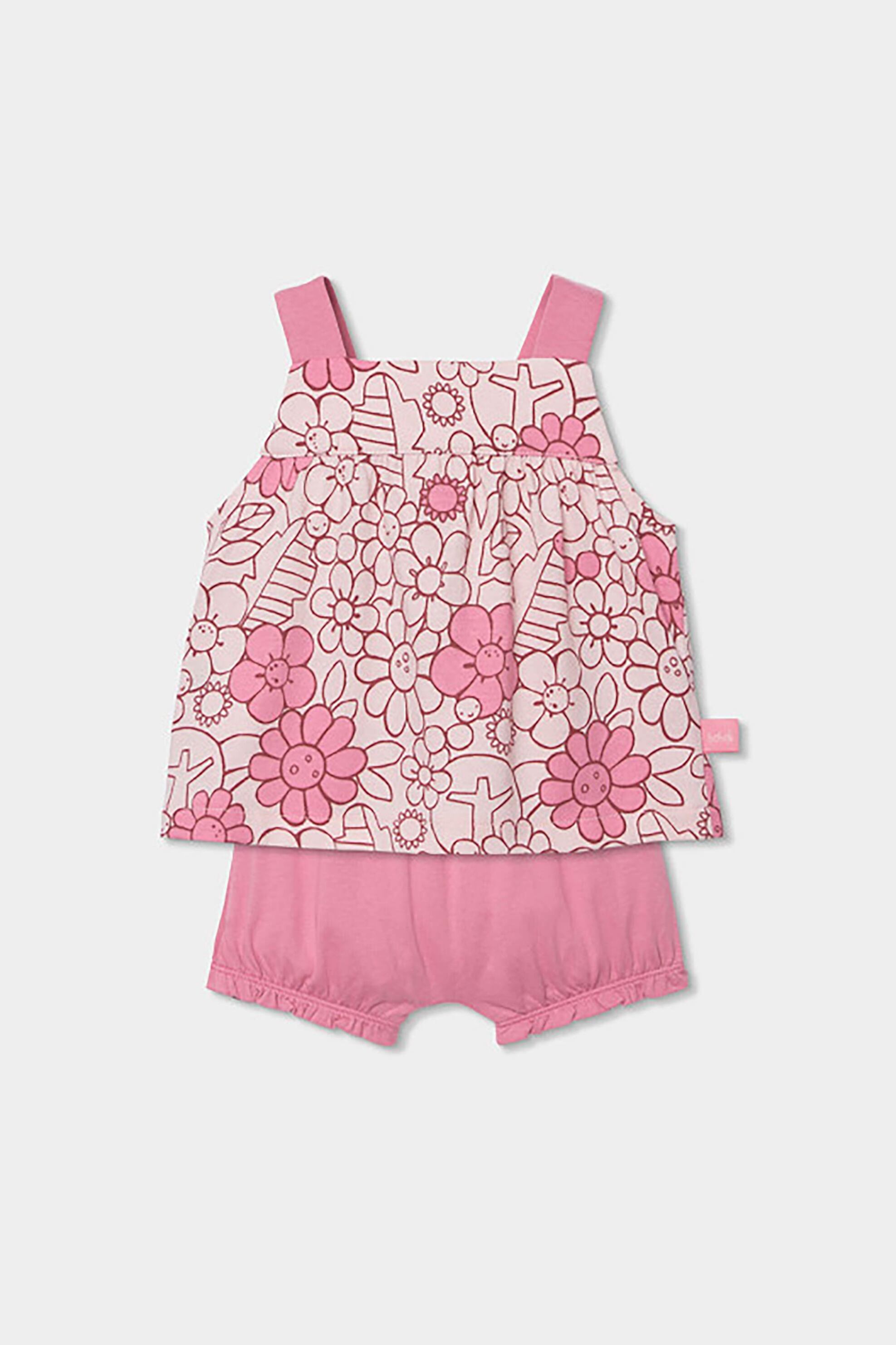 Boboli βρεφικό σετ μπλούζα και σορτς (2 τεμάχια) - 133029 Ροζ