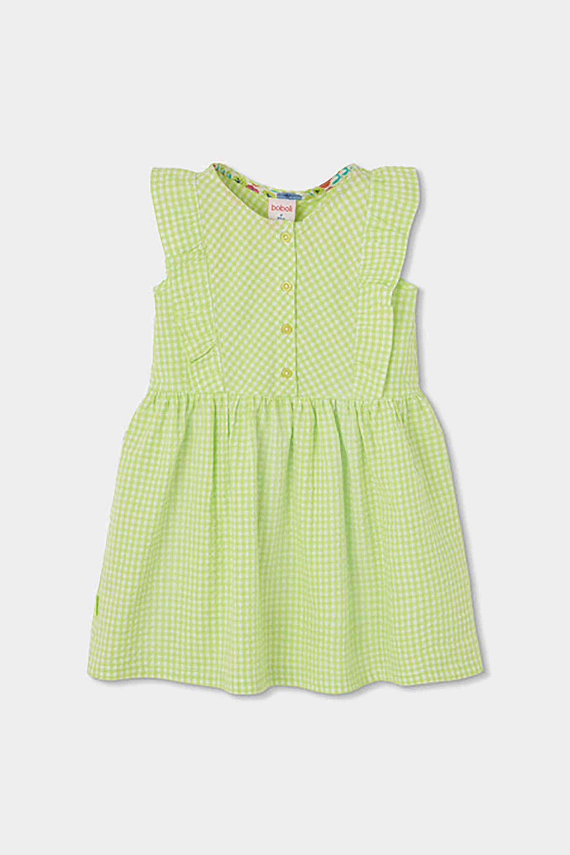 Boboli παιδικό φόρεμα με καρό σχέδιο - 313175 Πράσινο