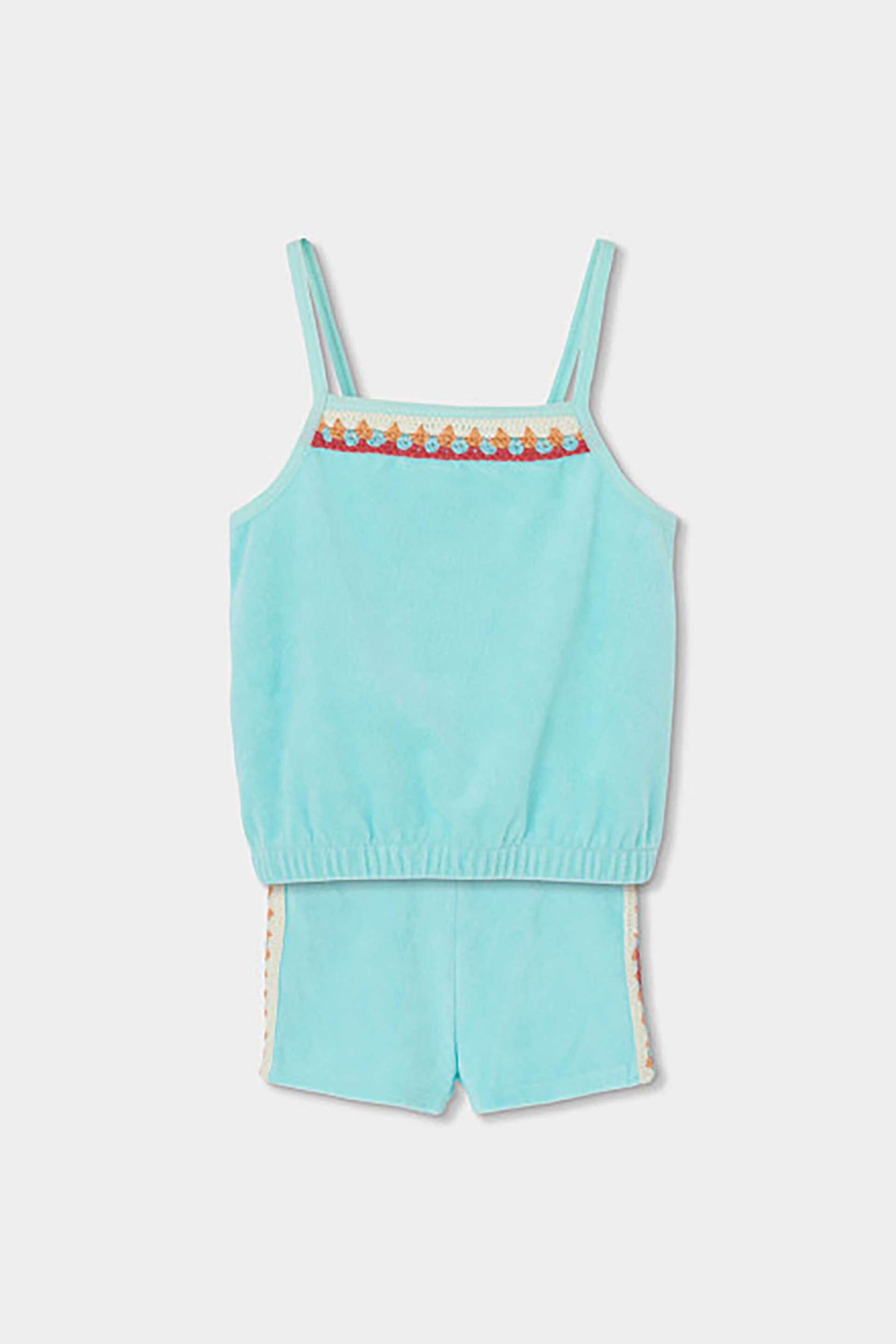 Boboli παιδικό σετ μπλούζα και σορτς (2 τεμάχια) - 333155 Τυρκουάζ