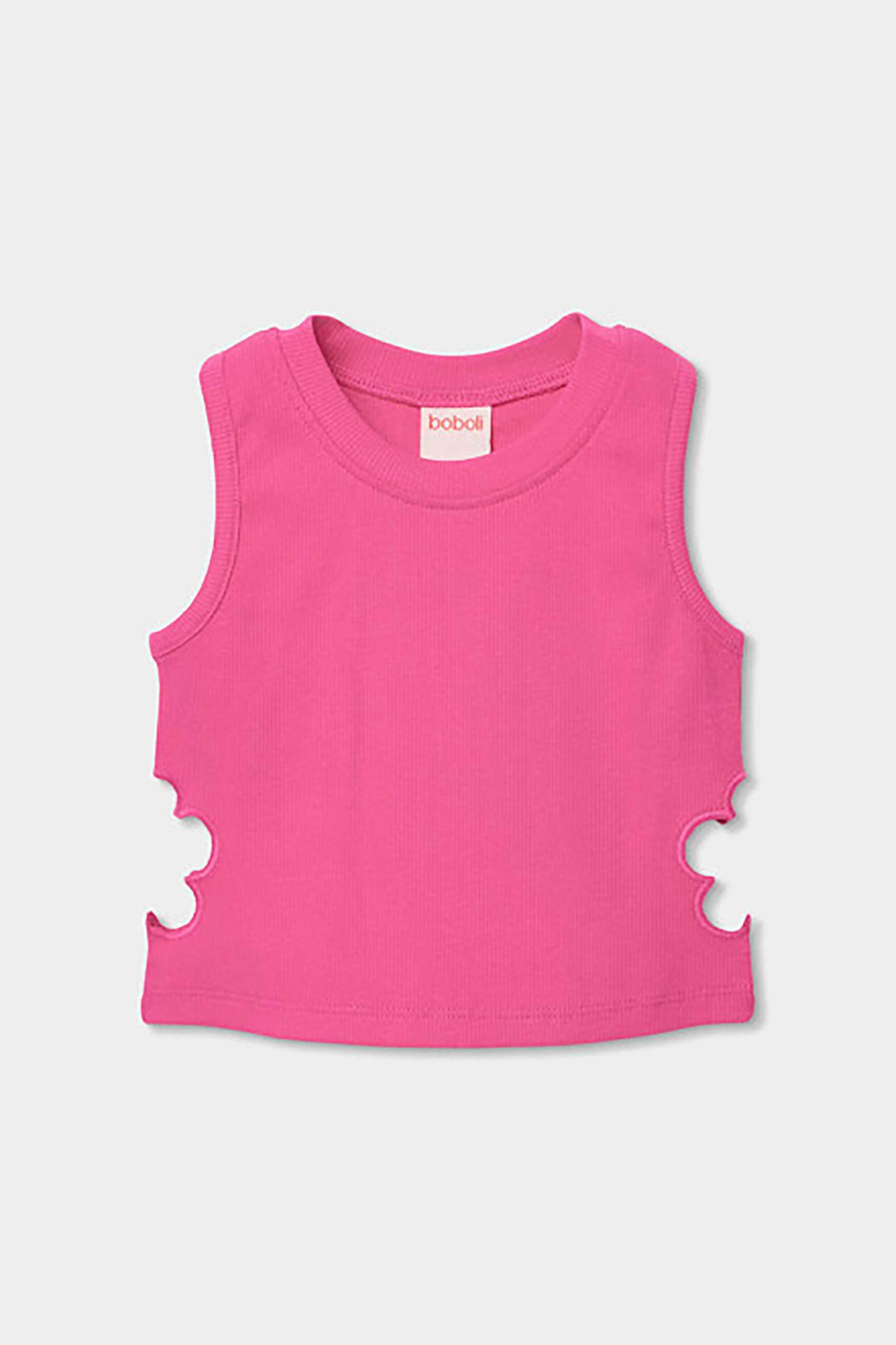 Boboli παιδικό αμάνικο τοπ με cut out λεπτομέρειες - 443034 Φούξια