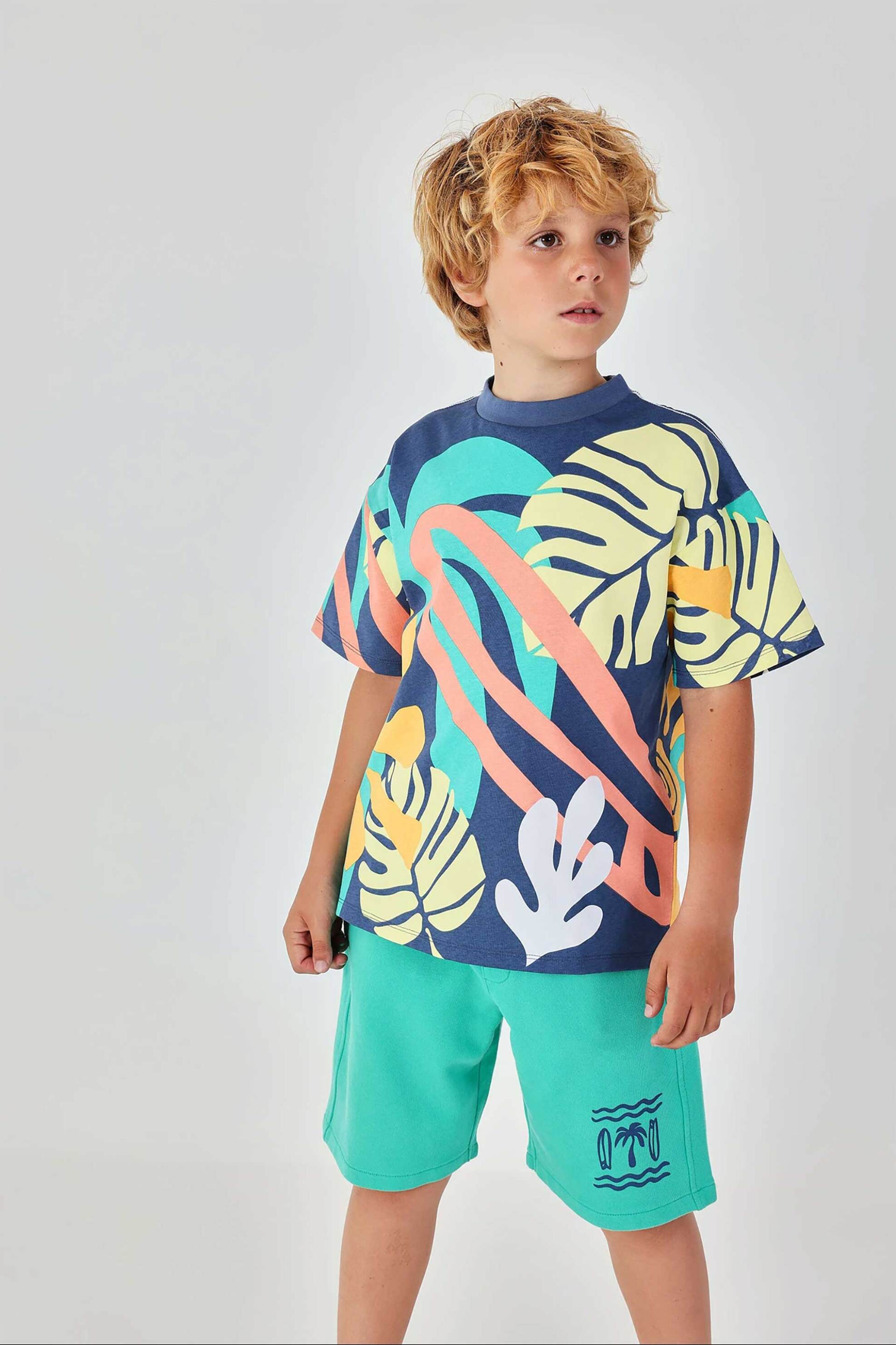 Boboli παιδική βερμούδα με φερμουάρ στις τσέπες - 613088 Βεραμάν