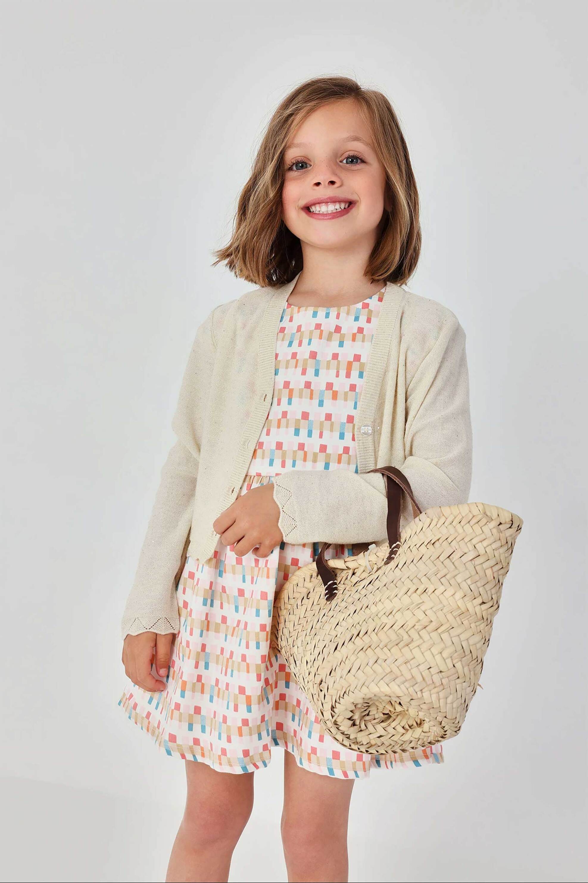 Boboli παιδική πλεκτή ζακέτα με παγιέτα - 733003 Μπεζ