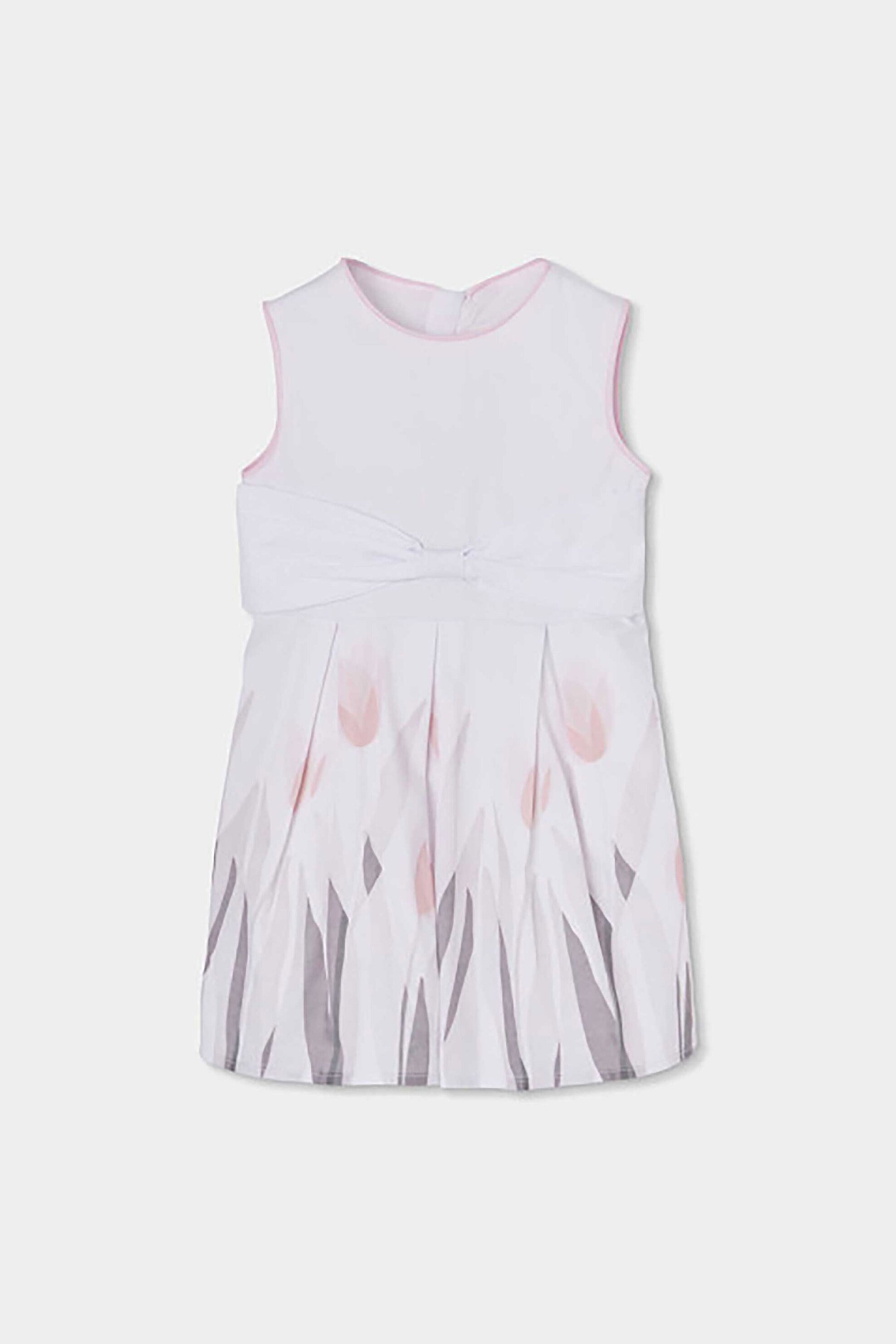 Boboli παιδικό αμάνικο φόρεμα με all-over print - 733047 Λευκό