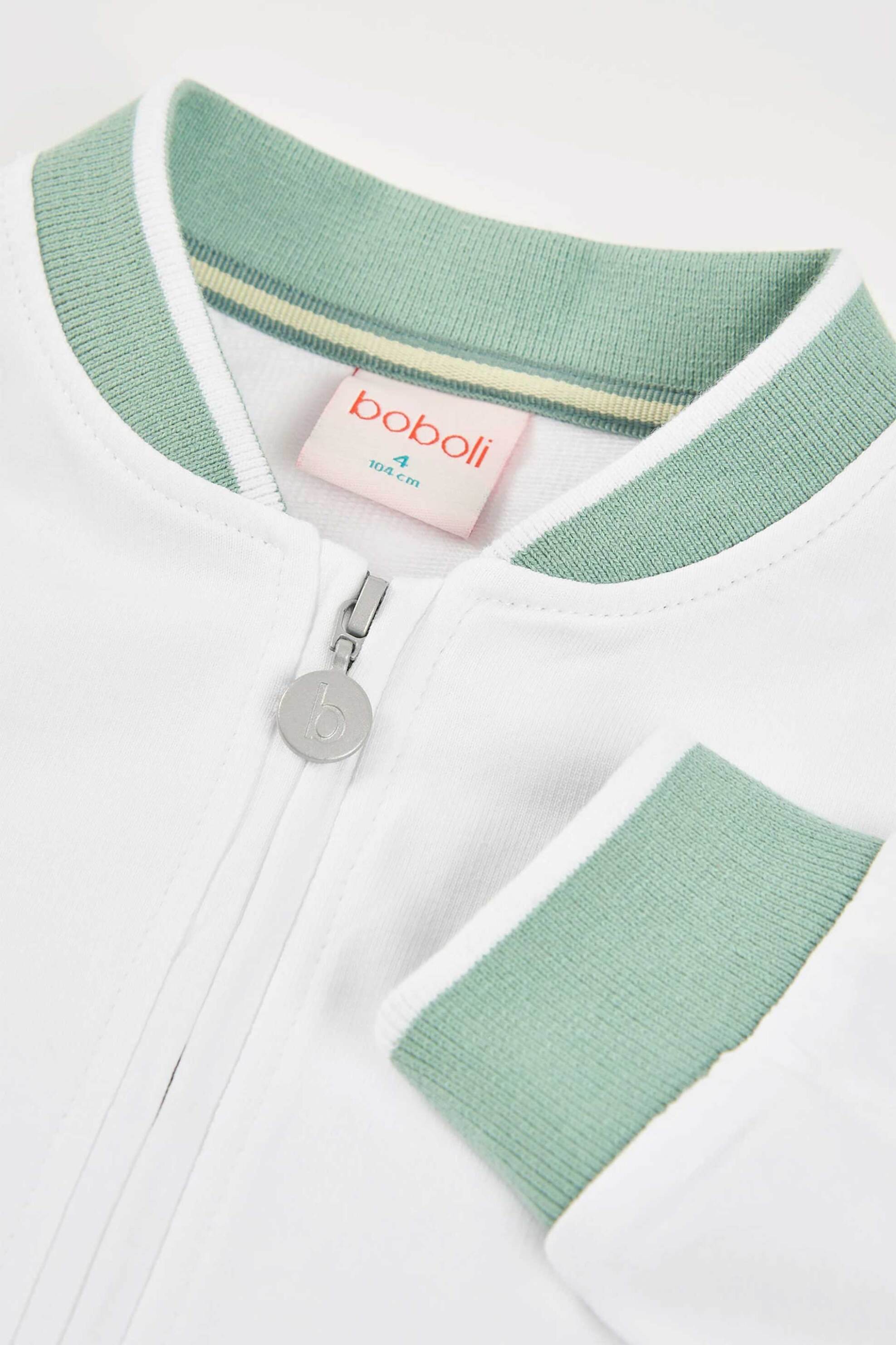 Boboli Παιδική Ζακέτα Φούτερ σε Στυλ Bomber Jacket - 813079 Λευκό