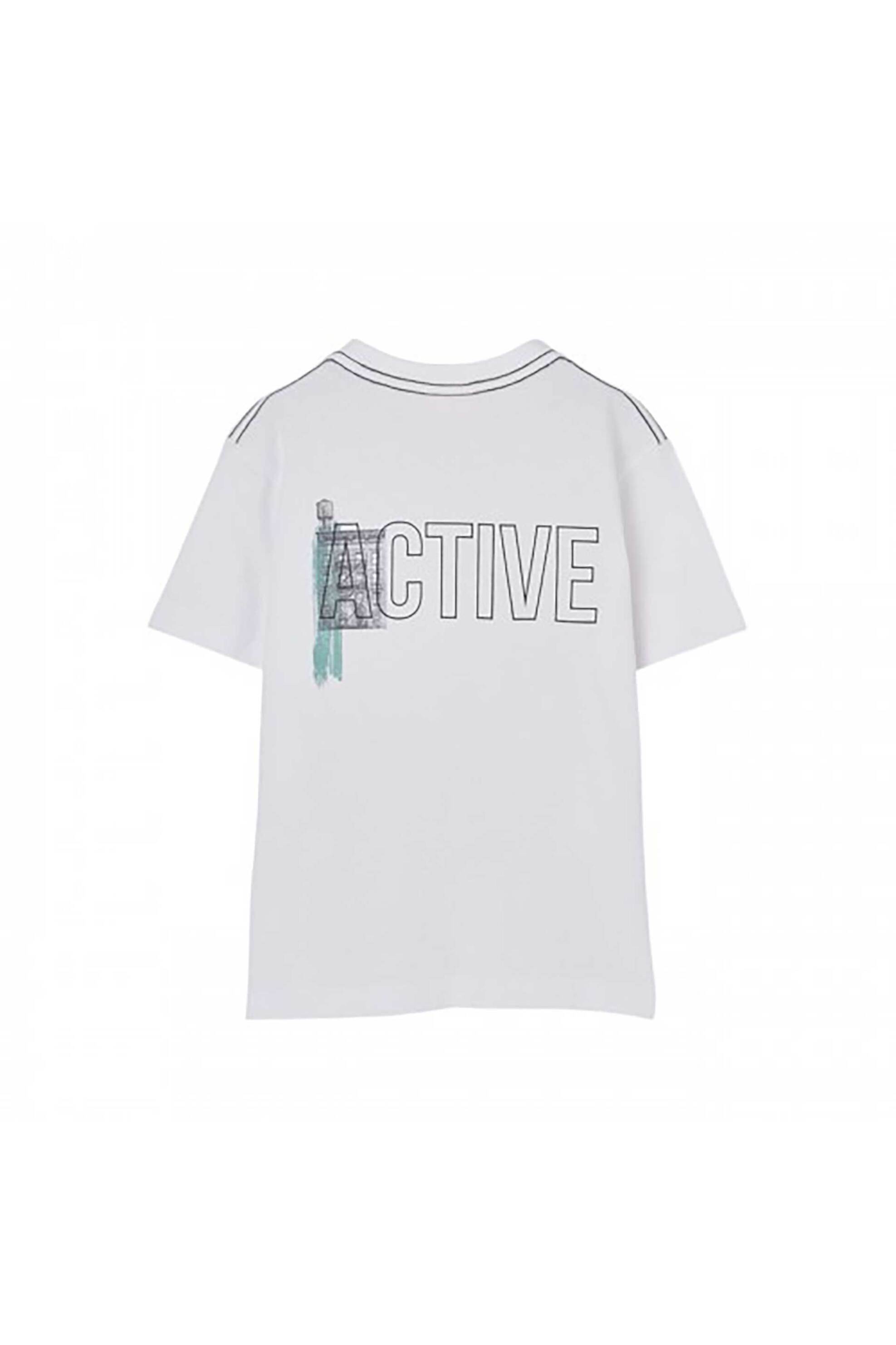 Boboli Παιδικό Τ-Shirt με Letter Print - 853039 Λευκό