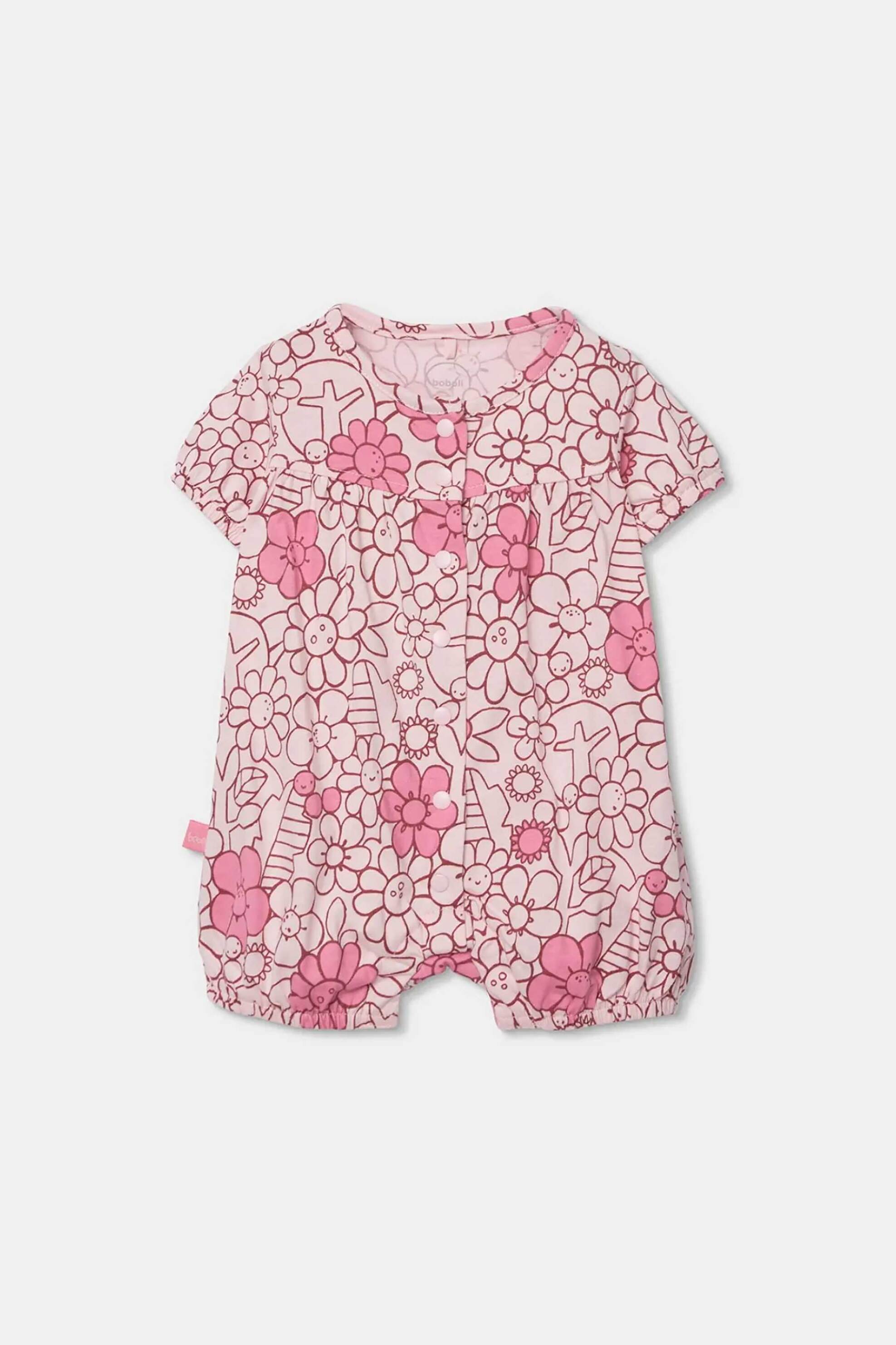 Boboli βρεφικό φορμάκι με floral σχέδιο - 133074 Ροζ