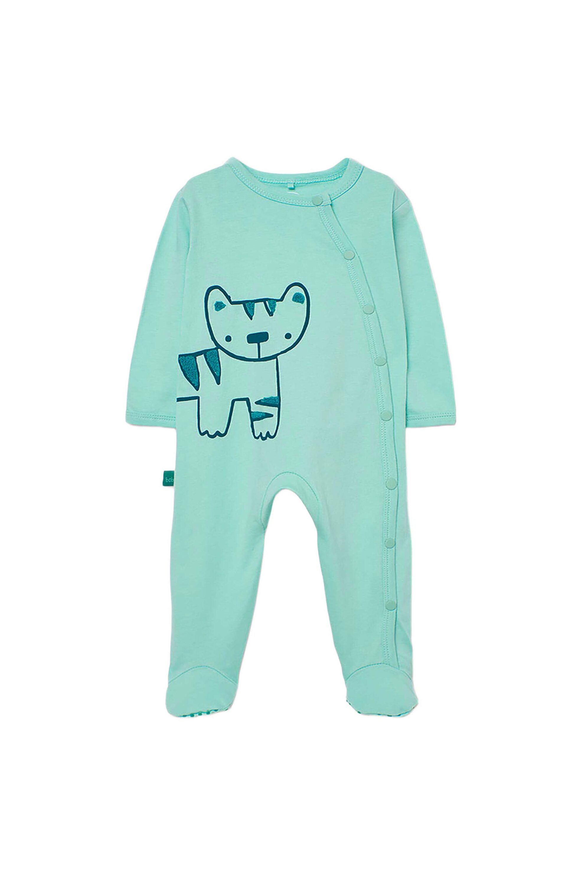 Boboli βρεφικό ολόσωμο φορμάκι με τιγράκι - 233064 Τυρκουάζ