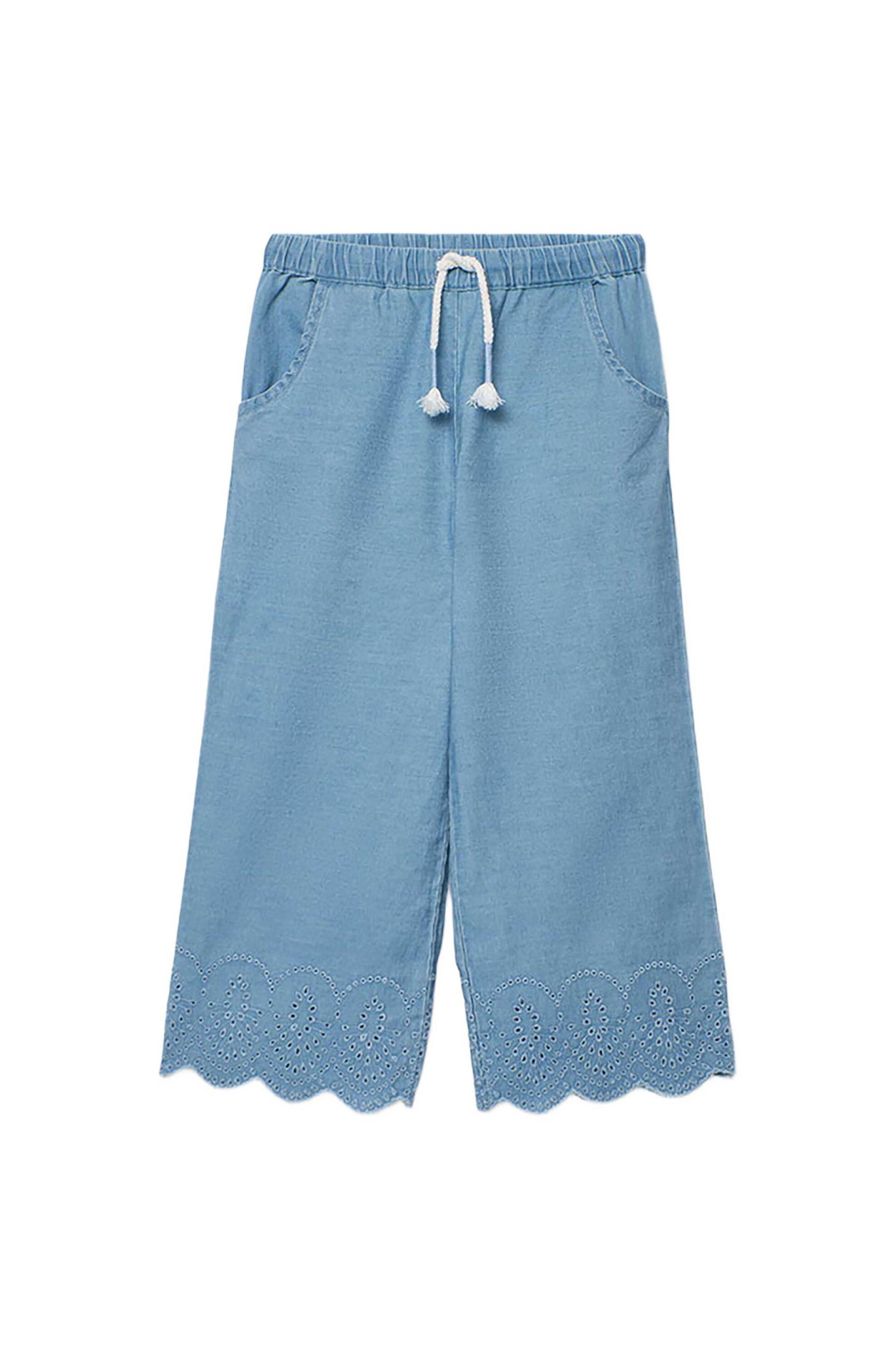 Boboli παιδικό τζιν παντελόνι με κέντημα - 323086 Denim Blue Σκούρο