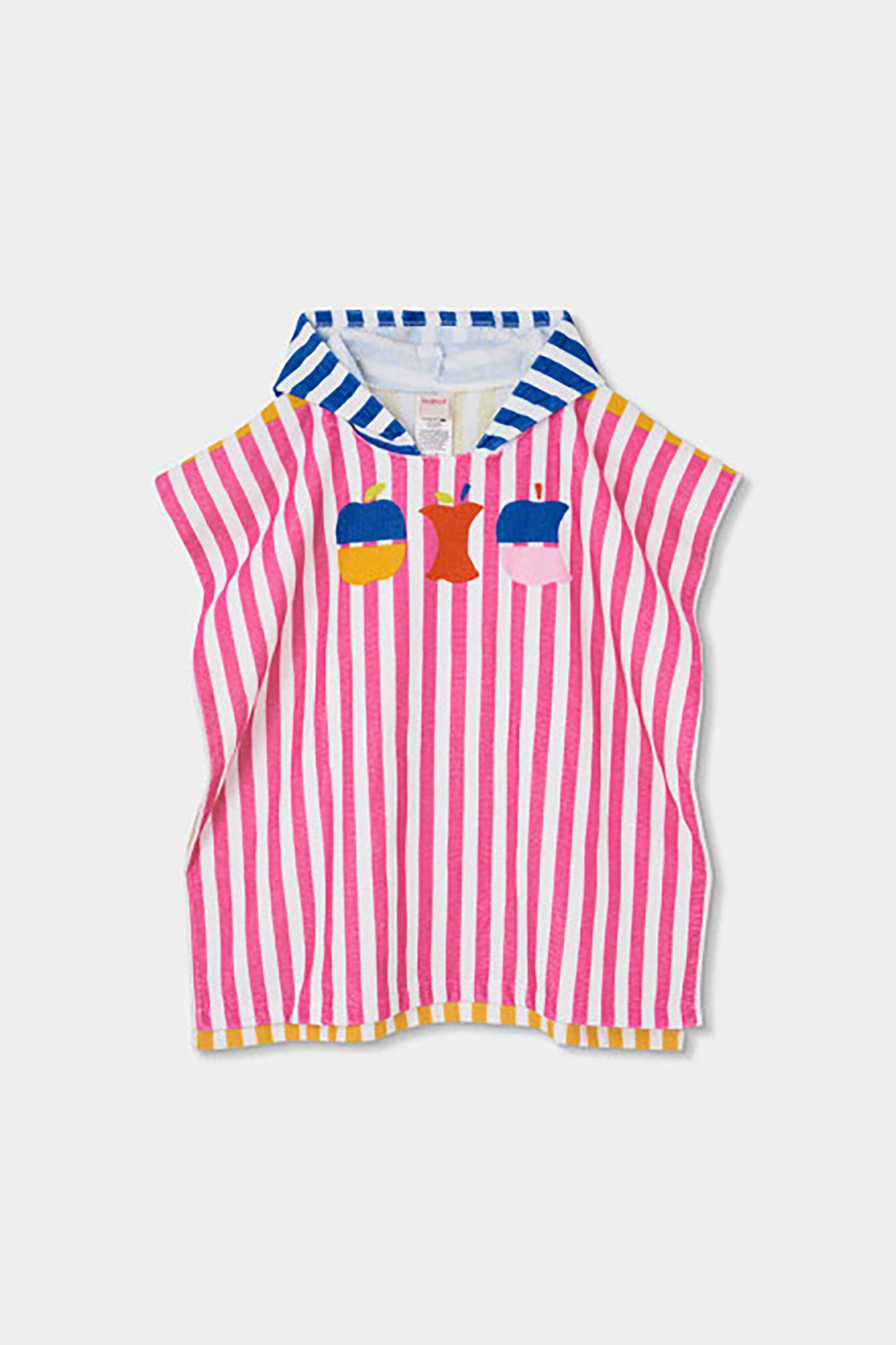 Boboli παιδικό πόντσο πετσέτα θαλάσσης με κουκούλα - 343190 Ροζ