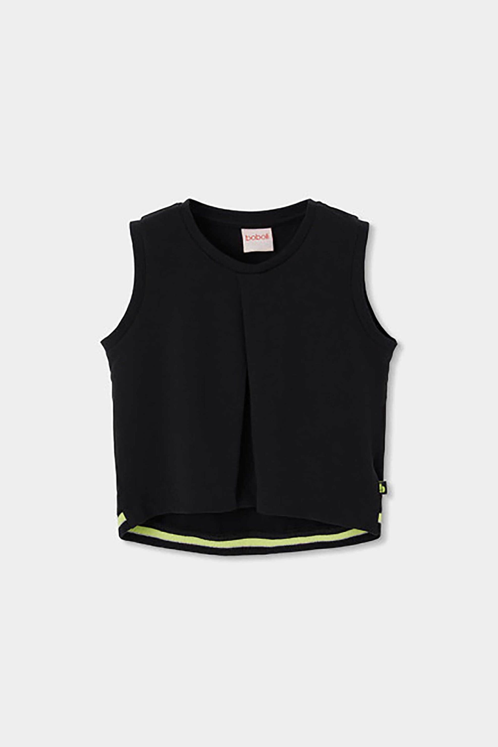 Boboli παιδική αμάνικη μπλούζα cropped μονόχρωμη - 423100 Μαύρο