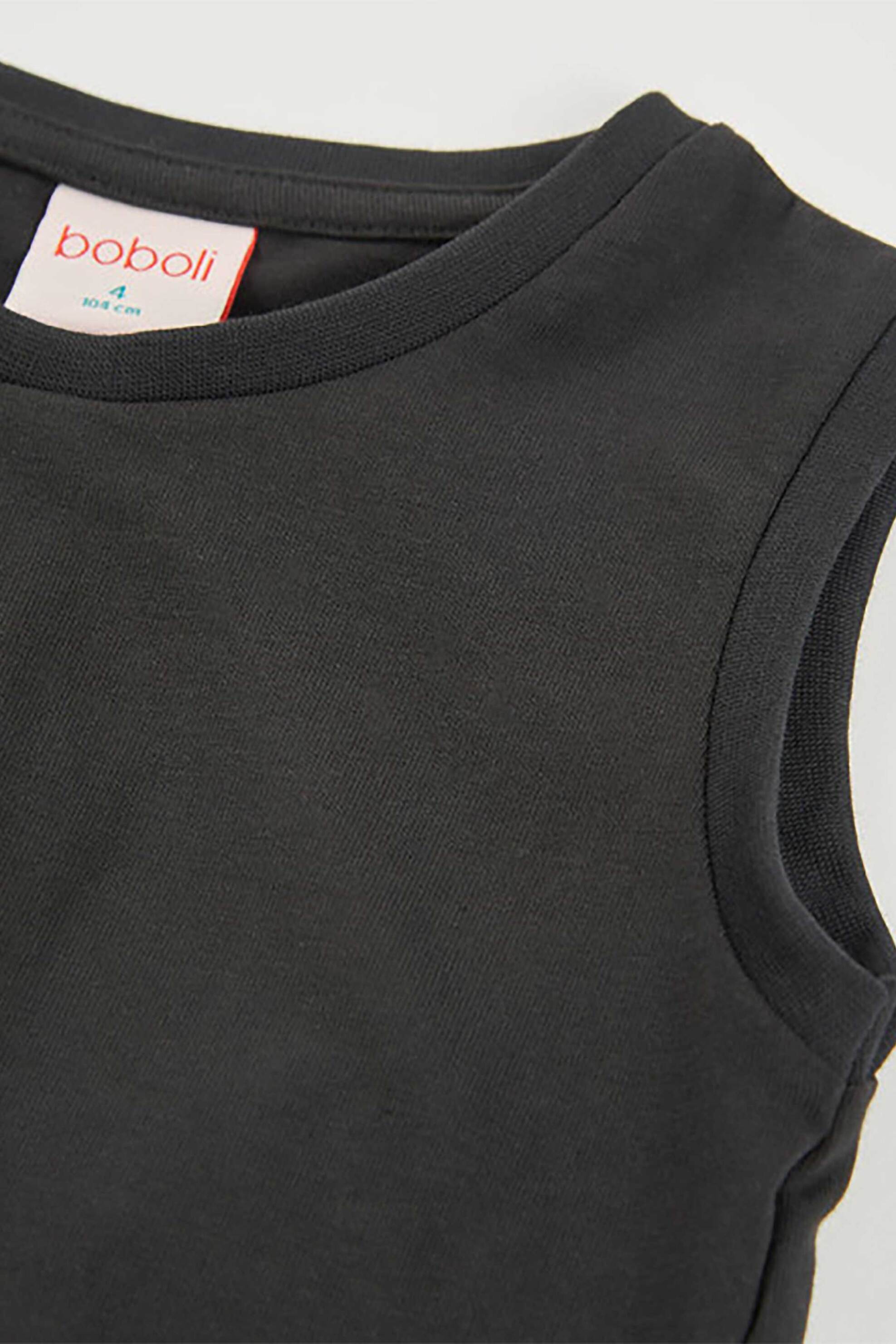 Boboli παιδική αμάνικη μπλούζα cropped μονόχρωμη - 423100 Μαύρο φωτογραφία