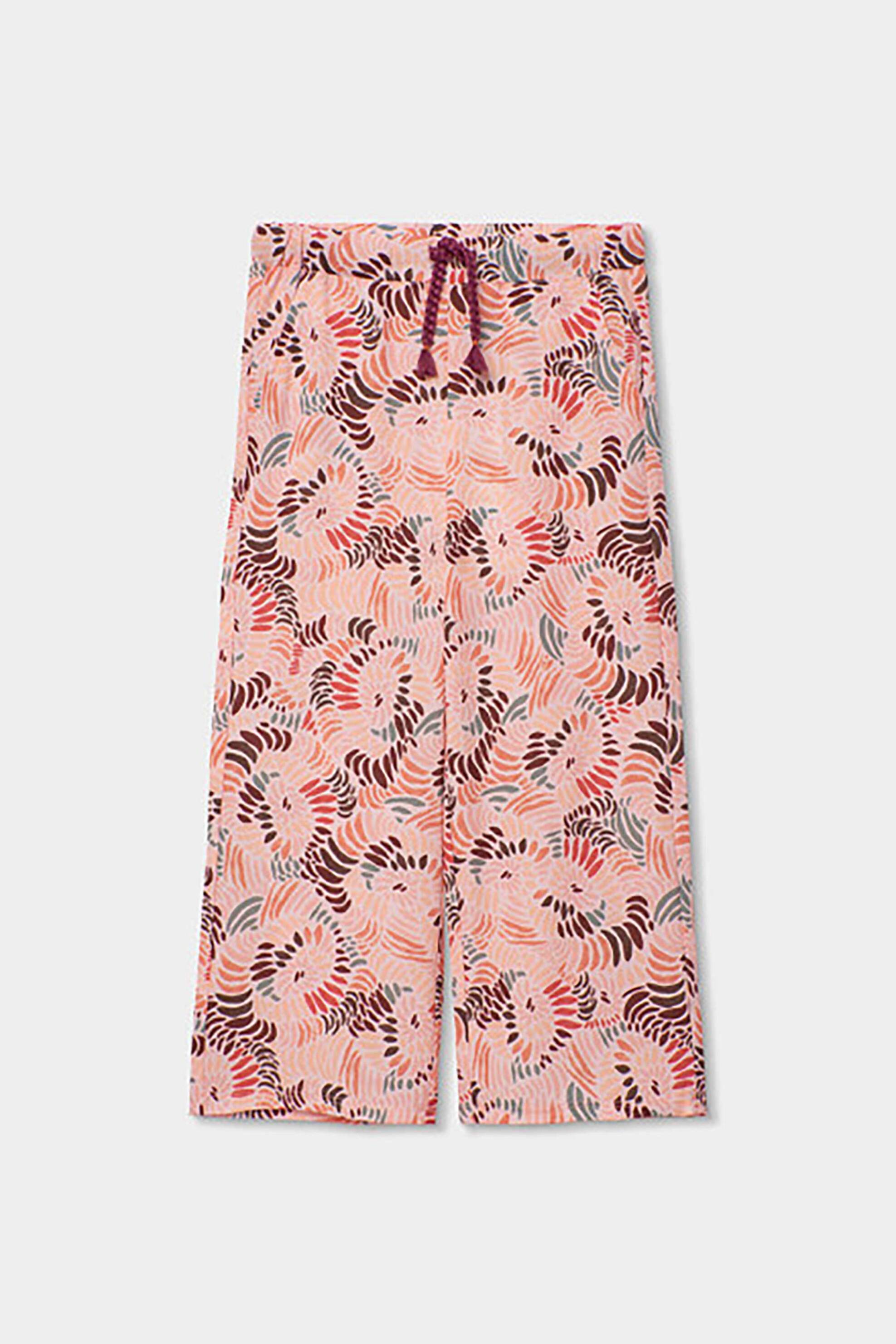 Boboli παιδικό παντελόνι με ελαστική μέση και floral print - 433055 Πολύχρωμο