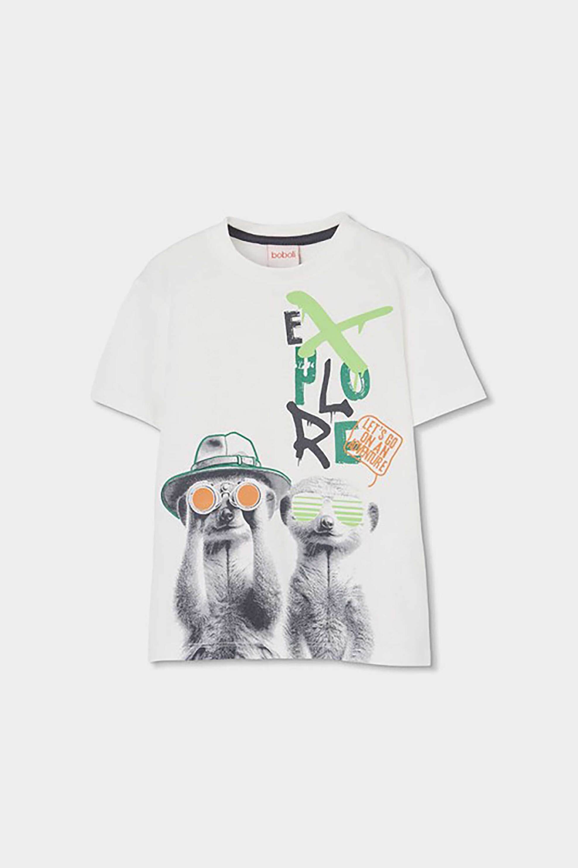 Boboli παιδικό Τ-shirt με print στο στήθος - 513144 Λευκό