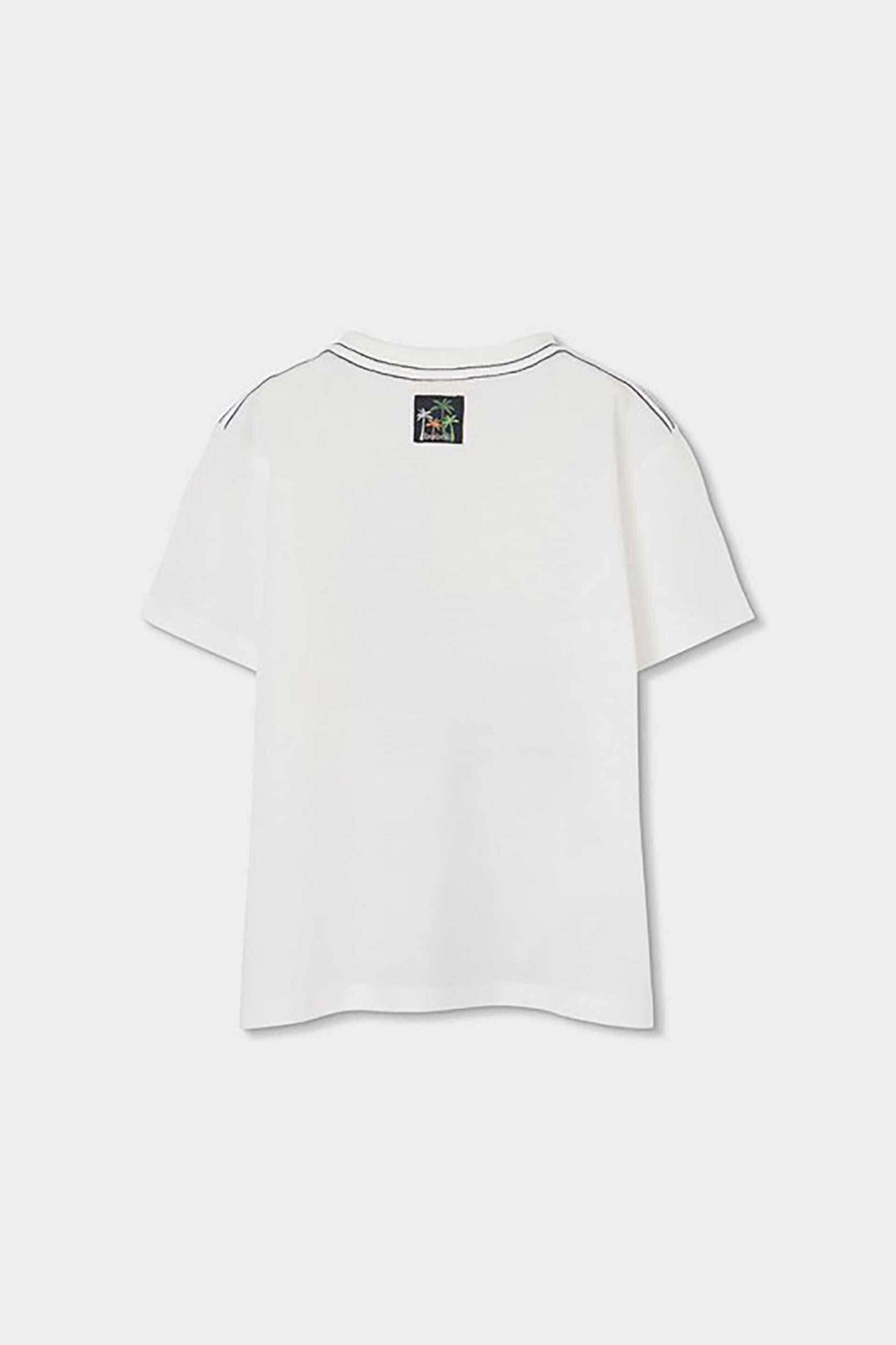 Boboli Παιδικό Τ-Shirt με Print Στο Στήθος - 513144 Λευκό