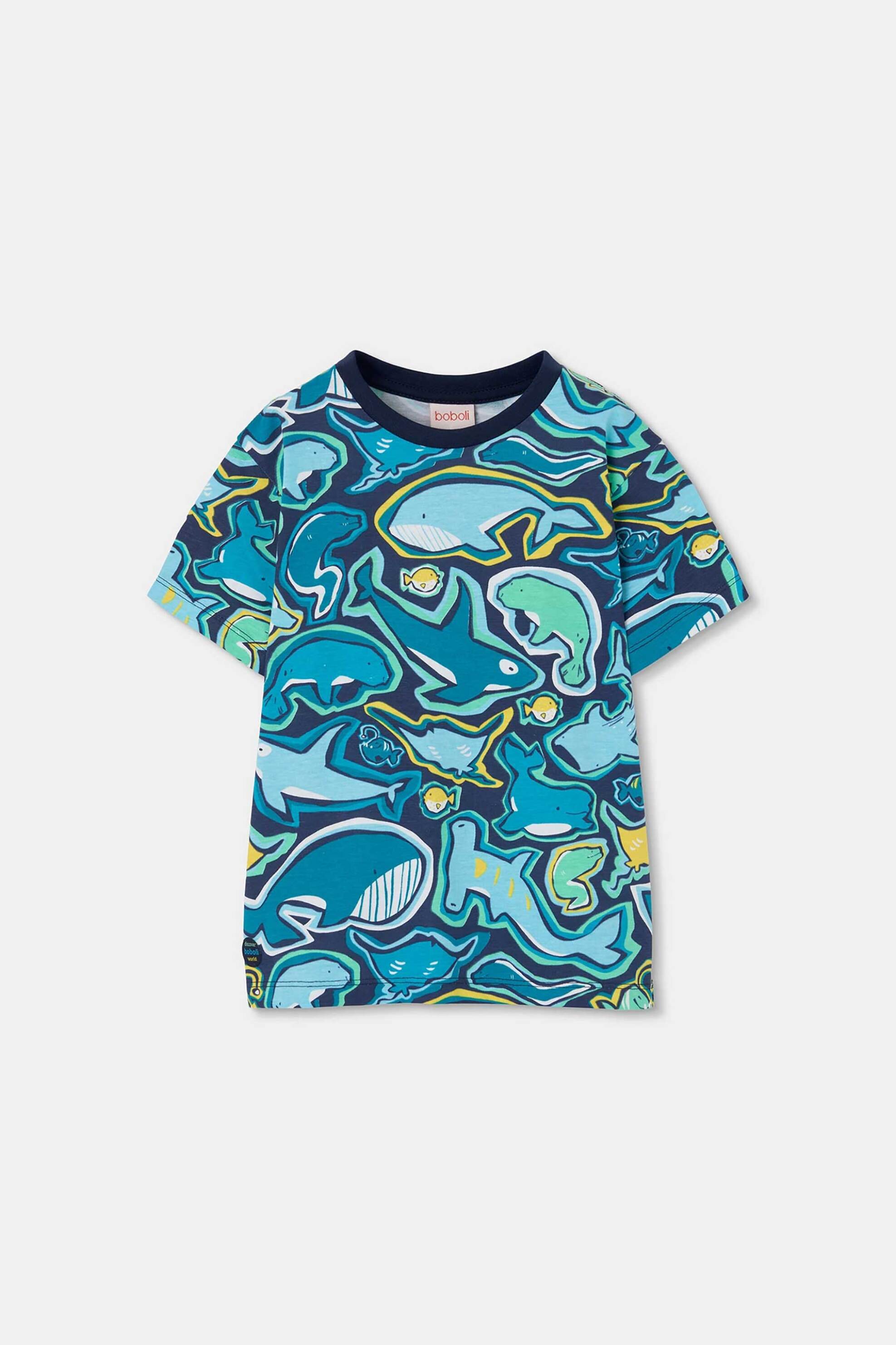 Boboli παιδικό Τ-shirt με θαλάσσια ζώα - 543103 Πολύχρωμο