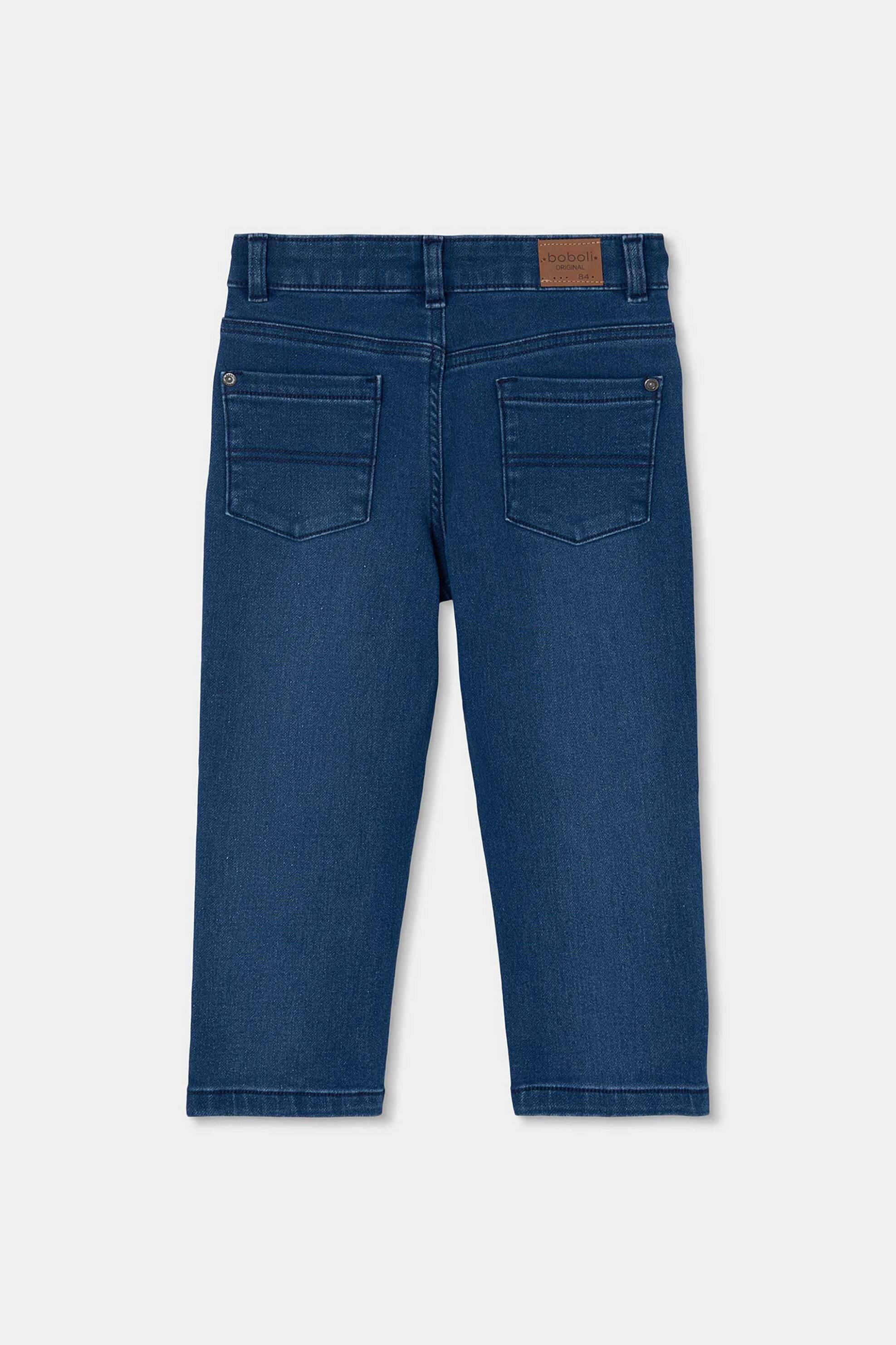 Boboli παιδικό ελαστικό τζιν παντελόνι - 690050 Denim Blue Σκούρο φωτογραφία
